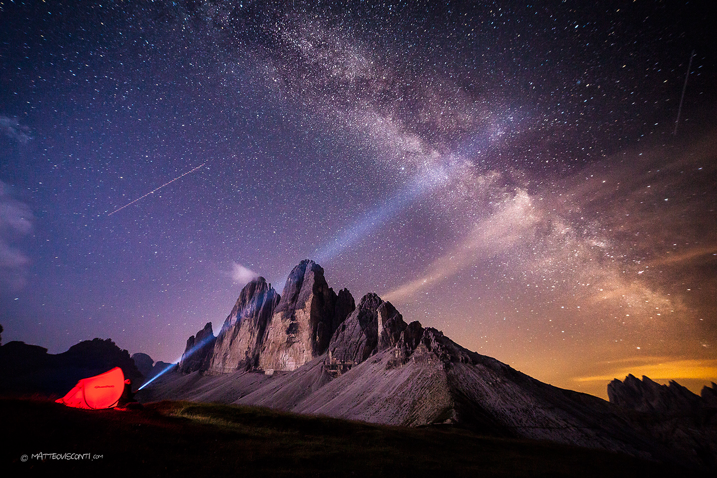 Milky Way to the three peaks of lavaredo