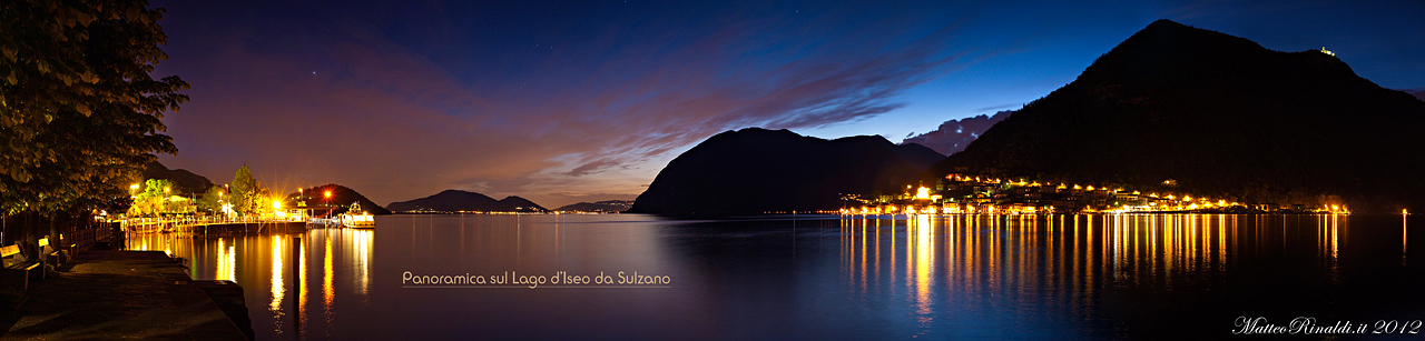 Panoramica notturna sul Lago d'Iseo