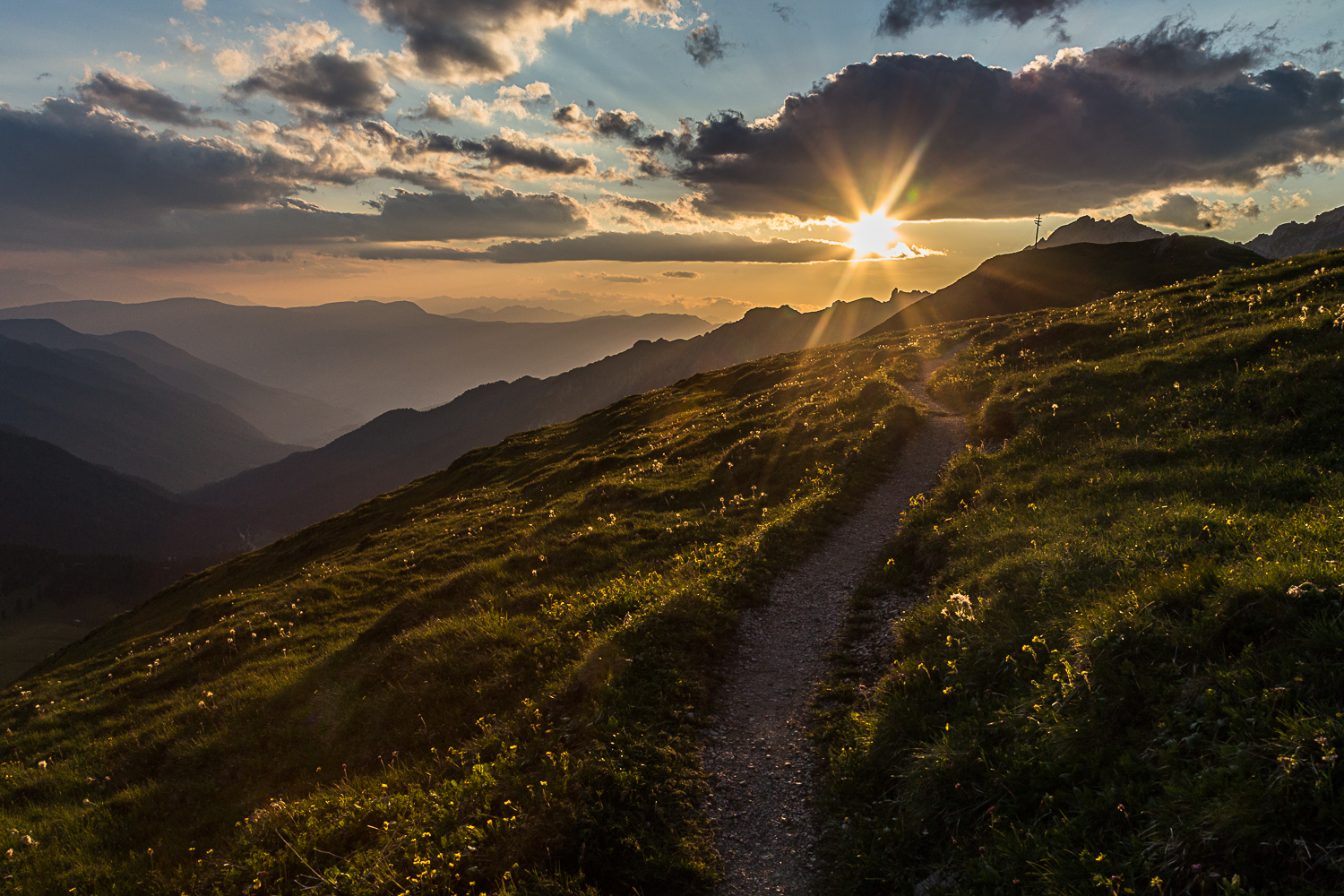 Backlit near the shelter Genoa, Odle