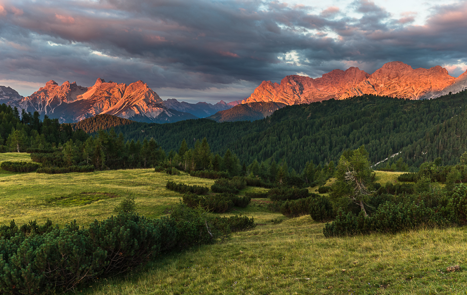 Alba meadows of Rutorto, overlooking Moiazza