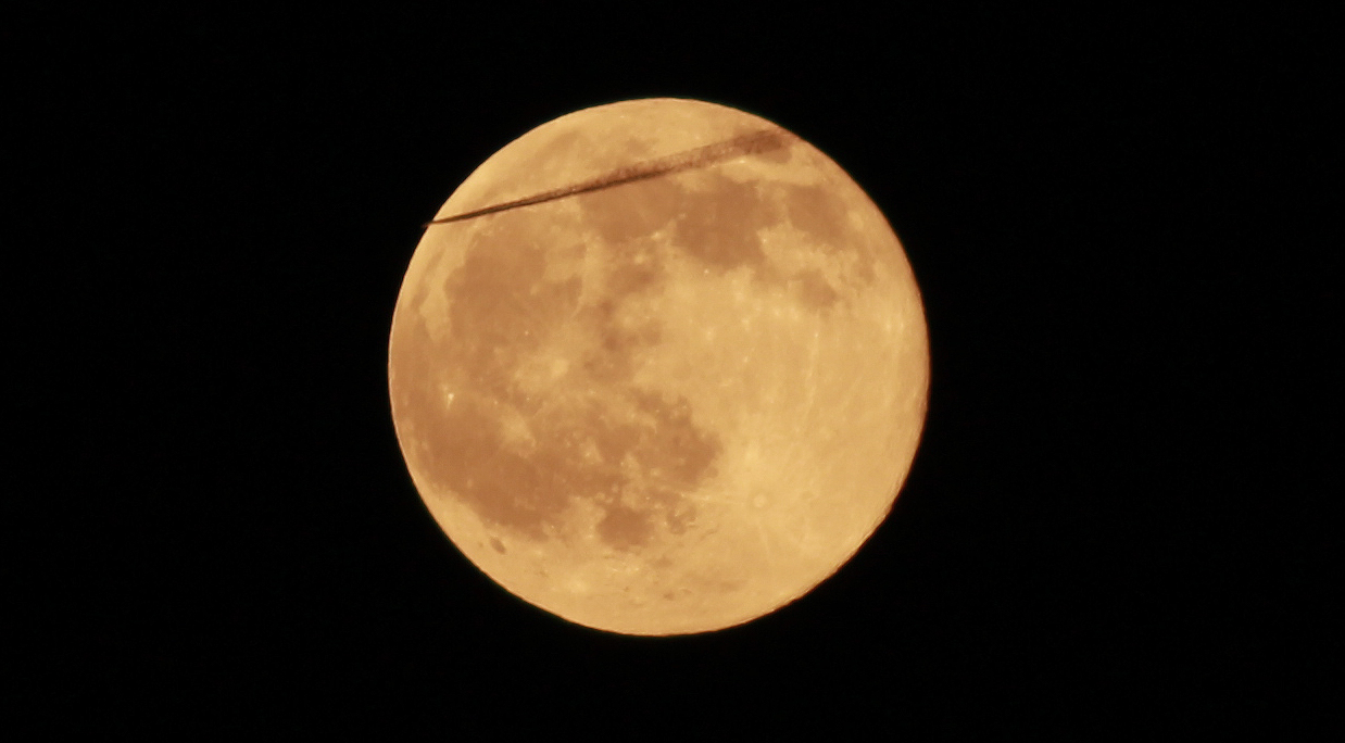 On the moon by plane