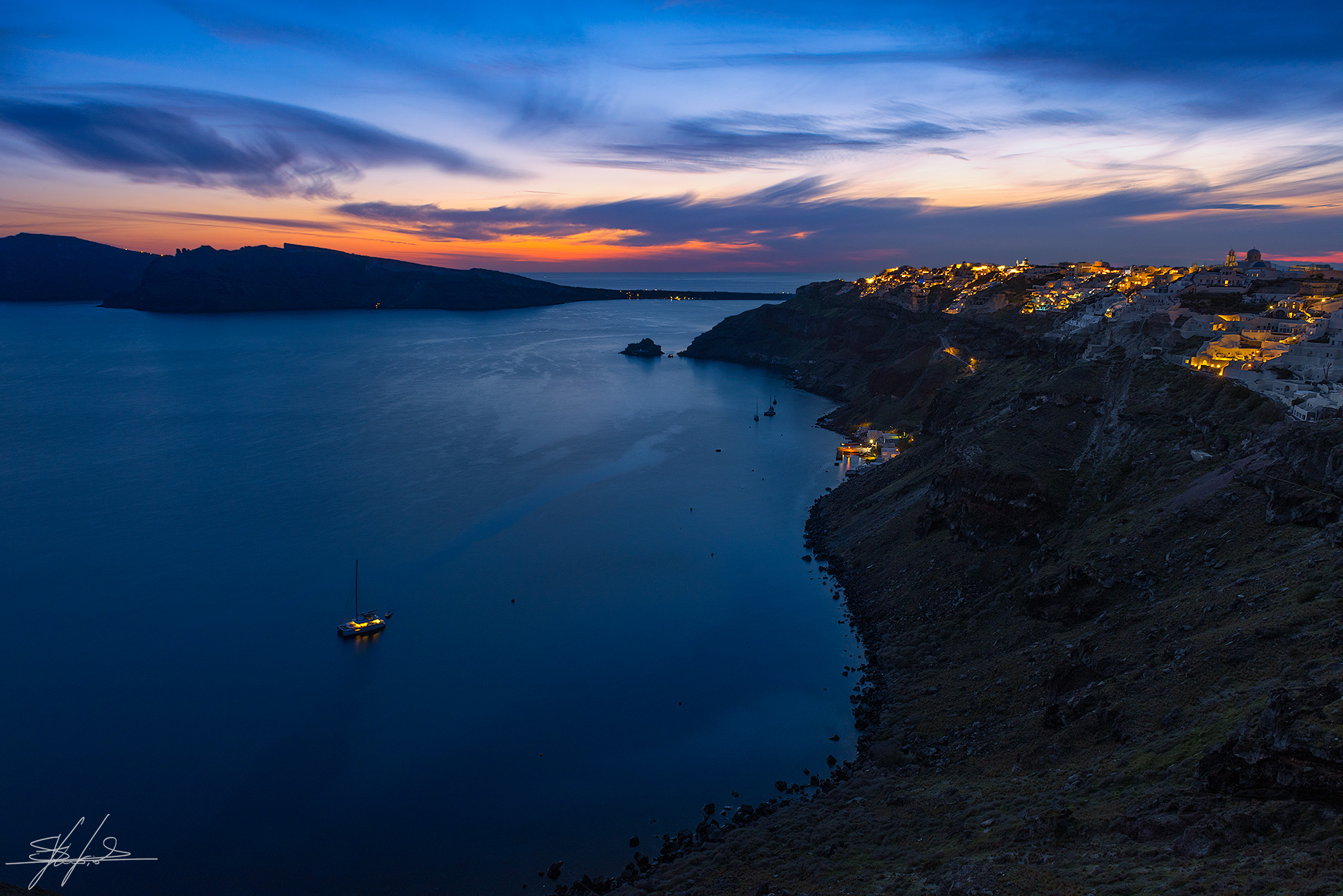 Oia at sunset
