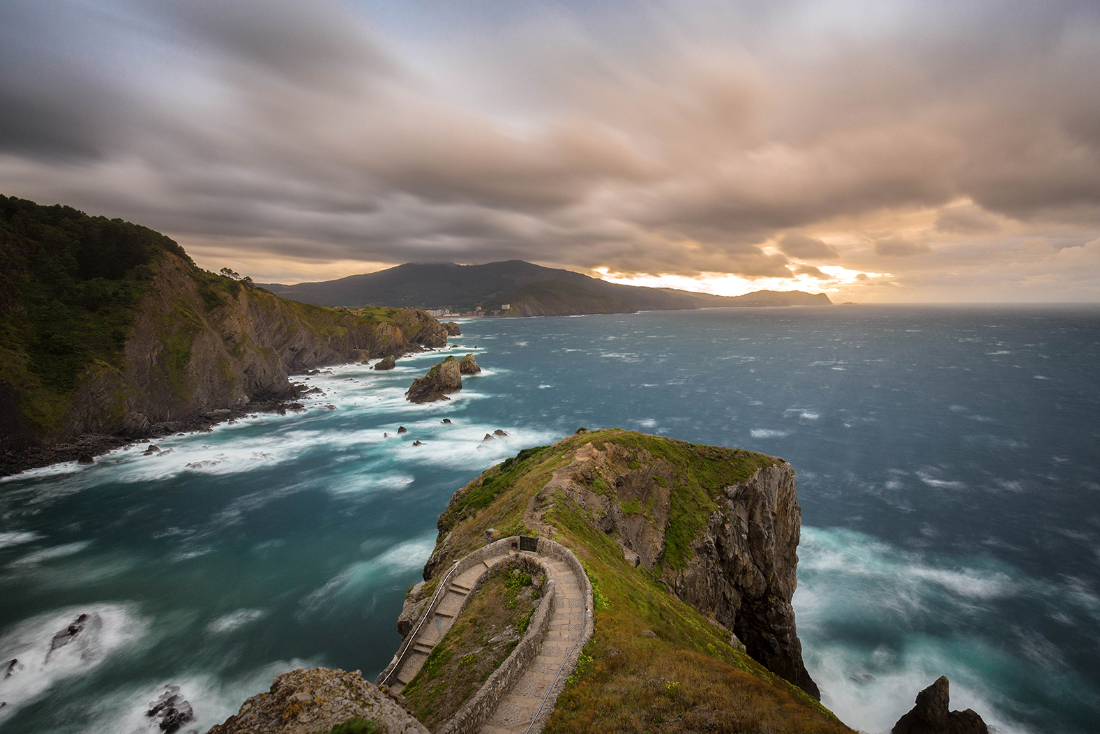 Sunset from the hermitage of San Juan de Gatzelugatxe