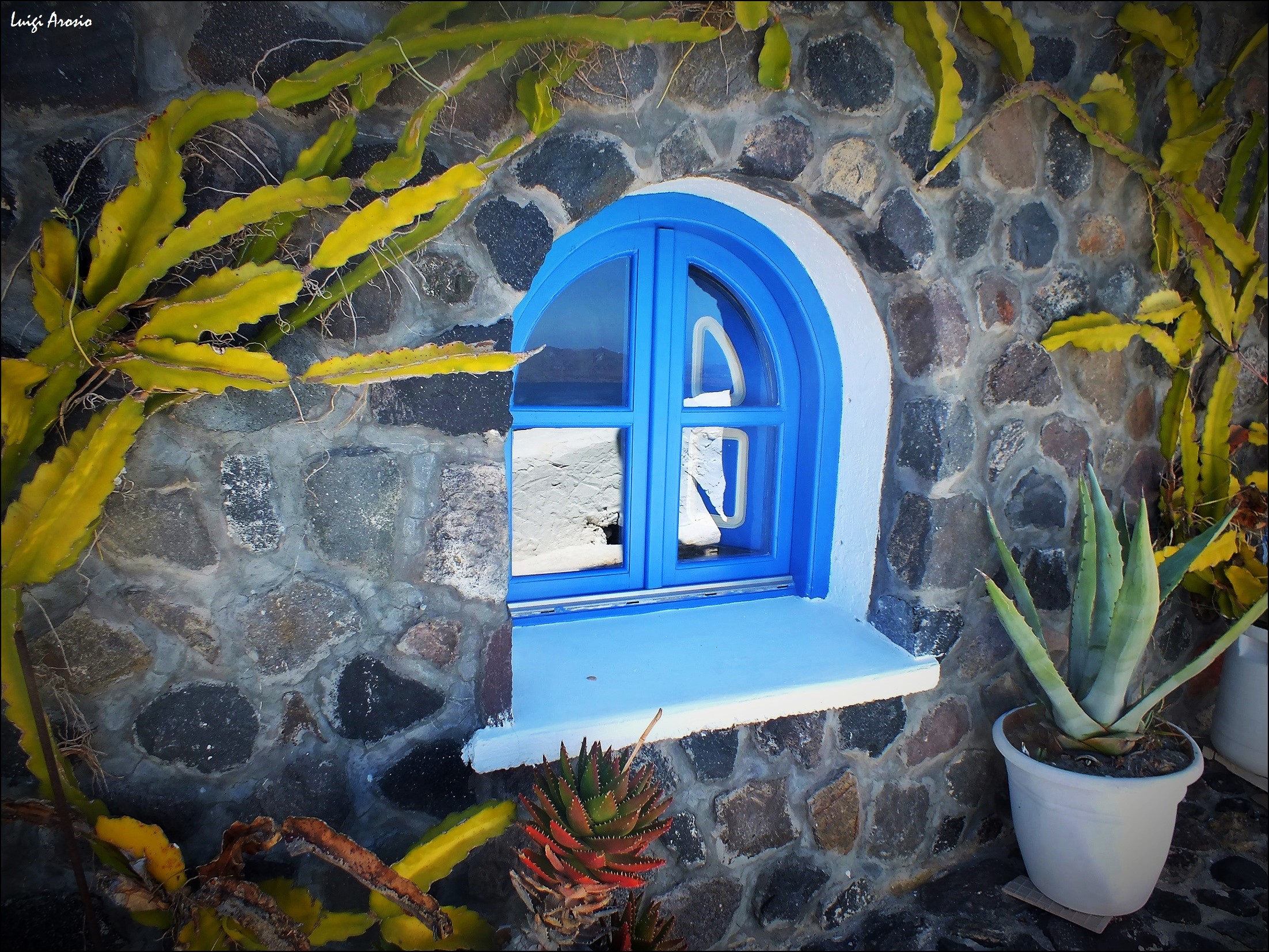 The reflection of a window