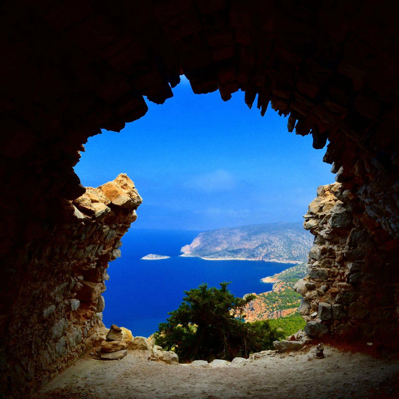 Vista dal Castello di Monolithos, Rodi.