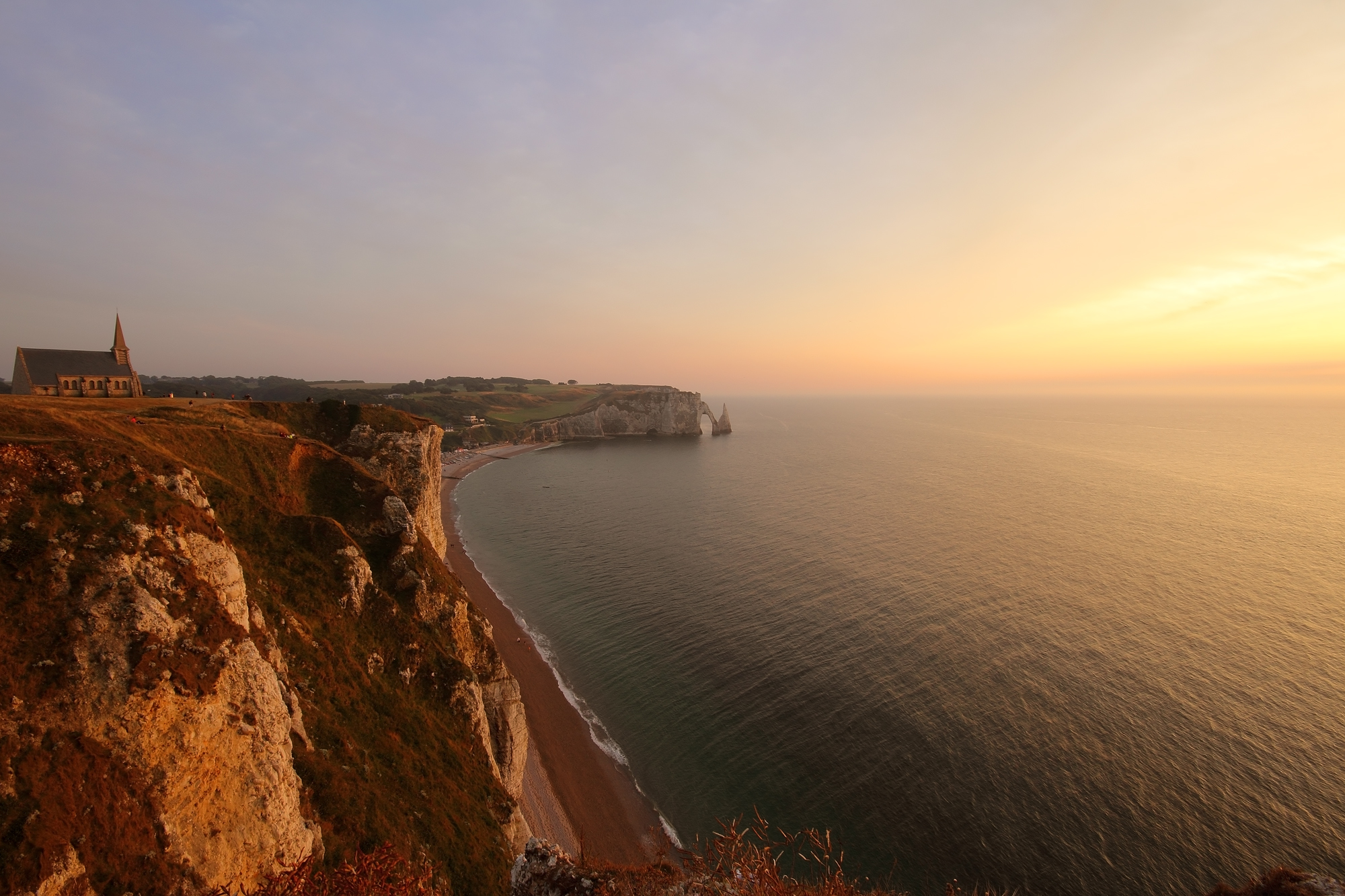 Etretat sunset light