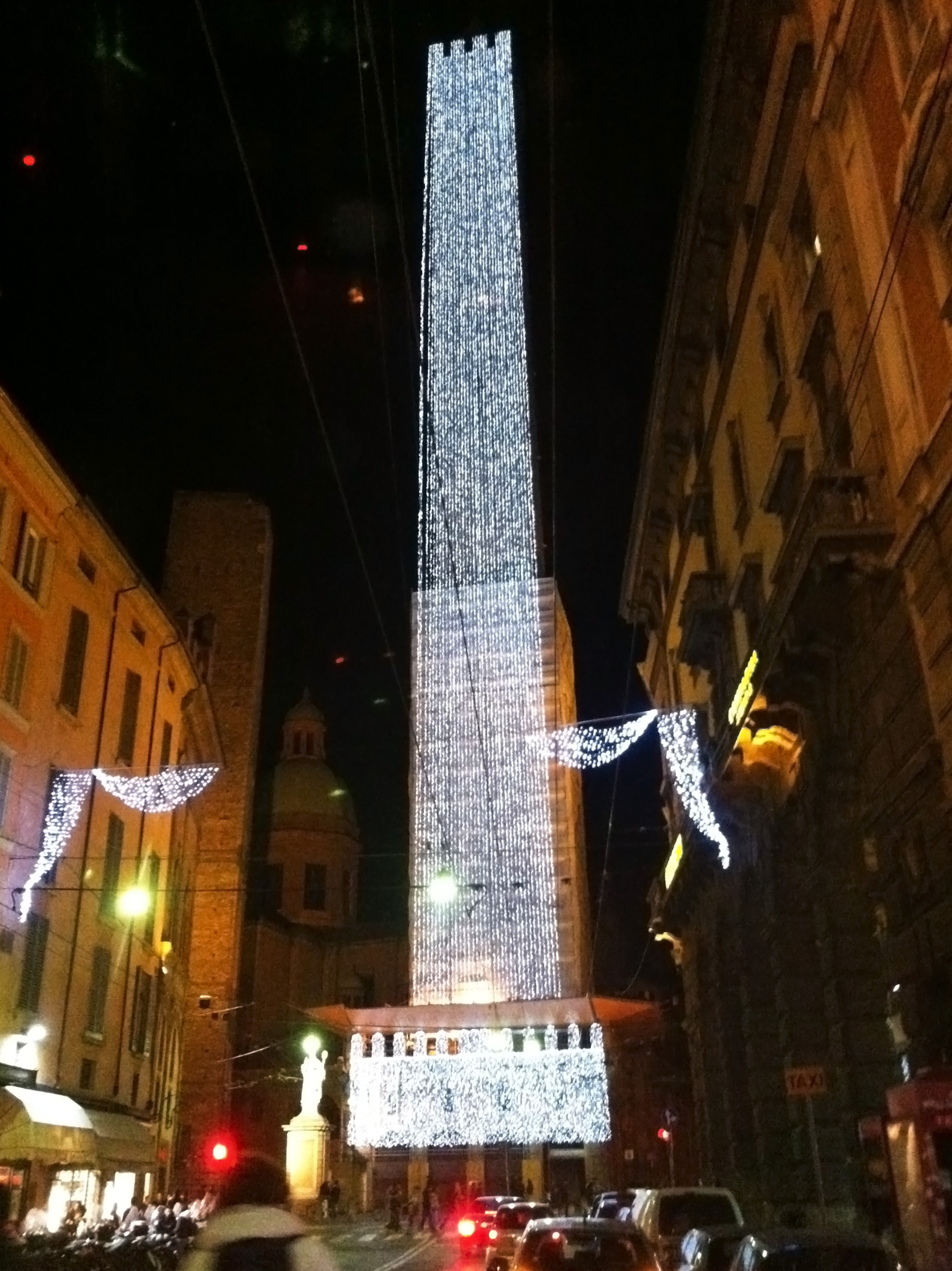 bologna tower donkeys at Christmas