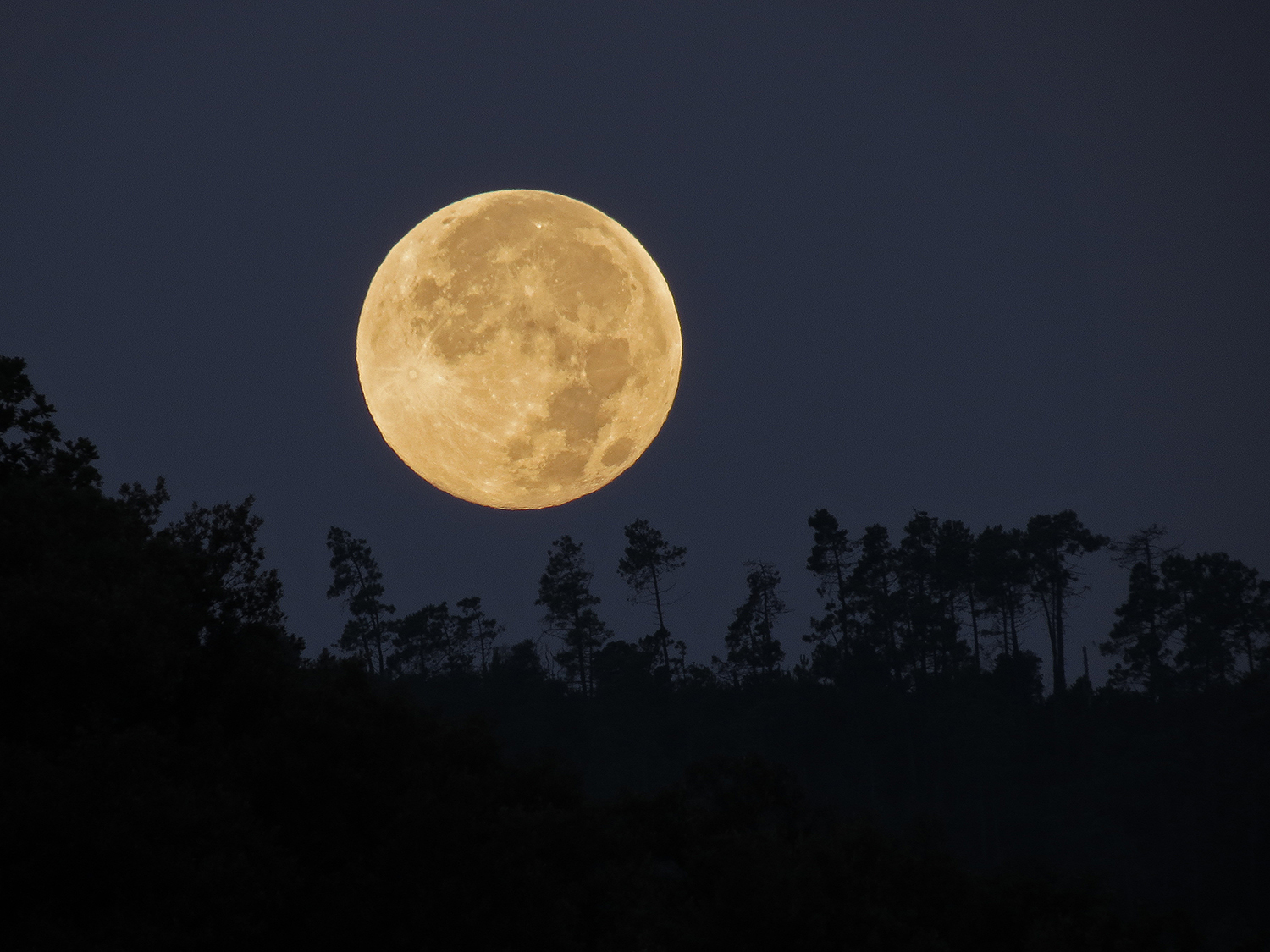 The moon comes from the mountain