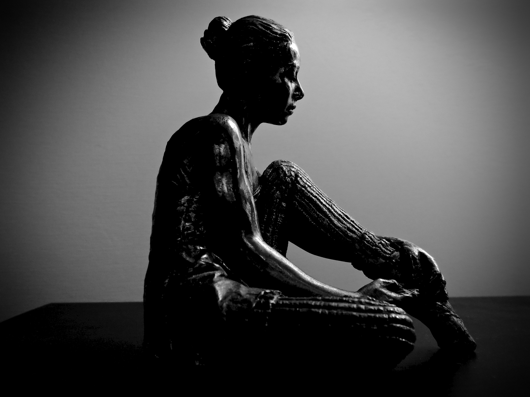 Silhouette of a dancer at rest .....