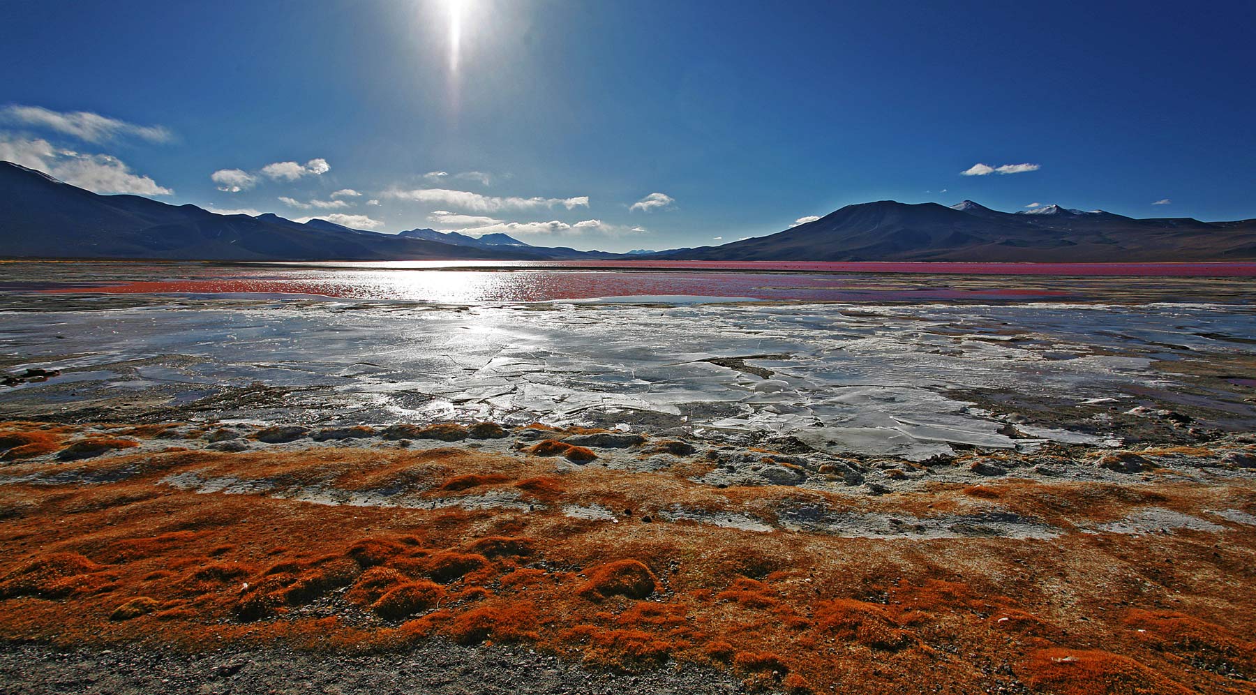 Laguna sulle Ande della Bolivia