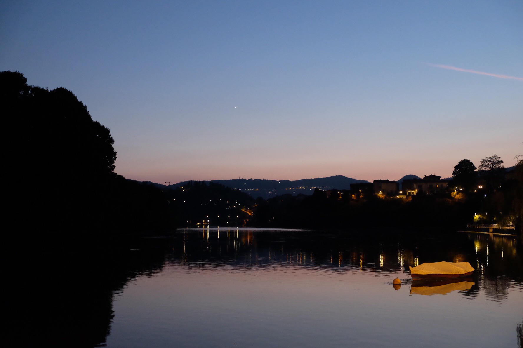 The quiet lake in the evening ...