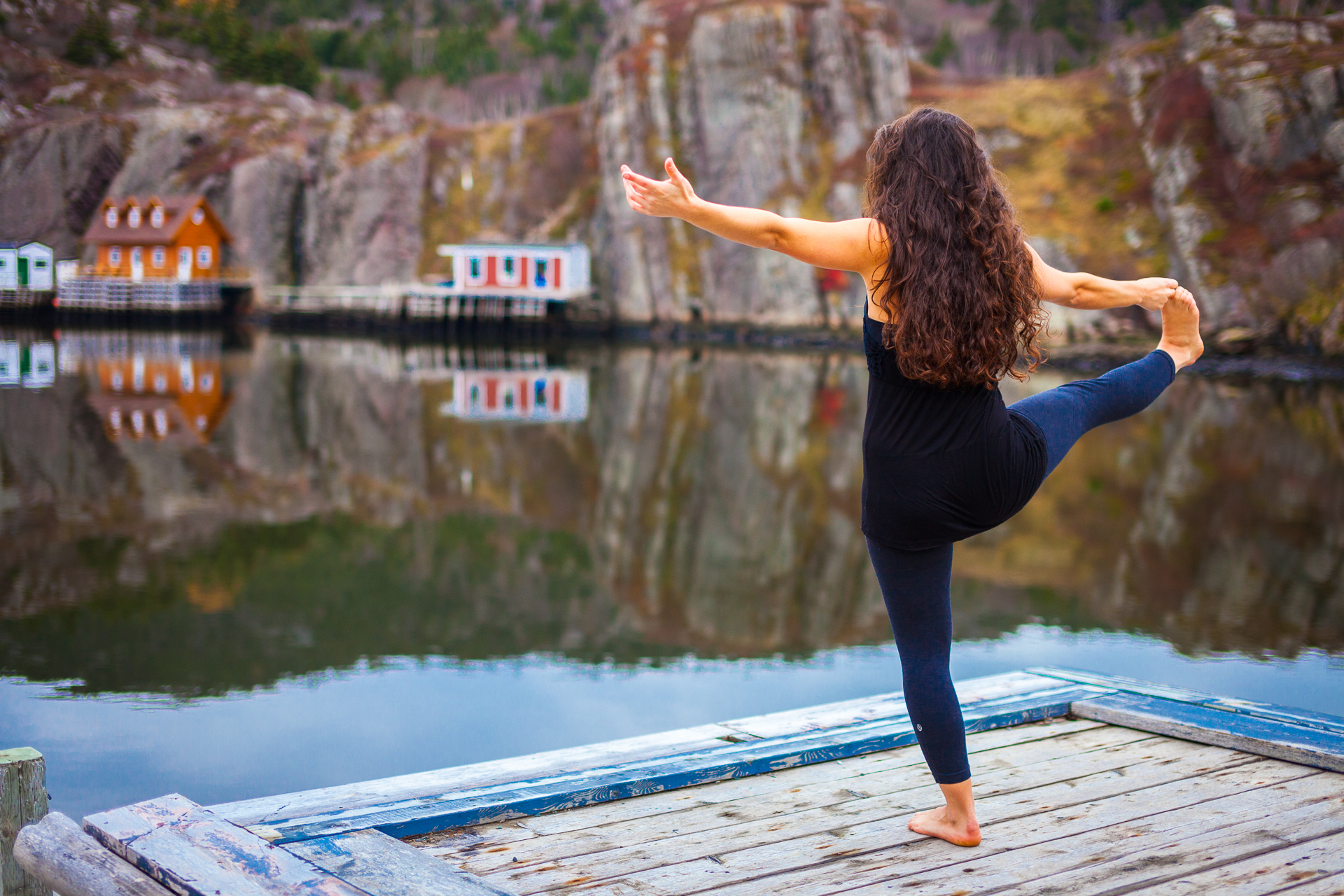 Yoga by the lake