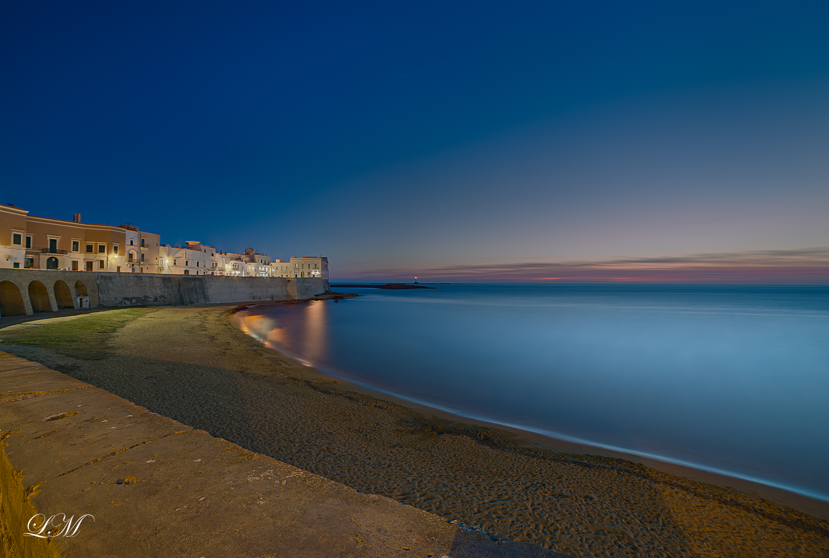 Gallipoli beach of purity at sunset