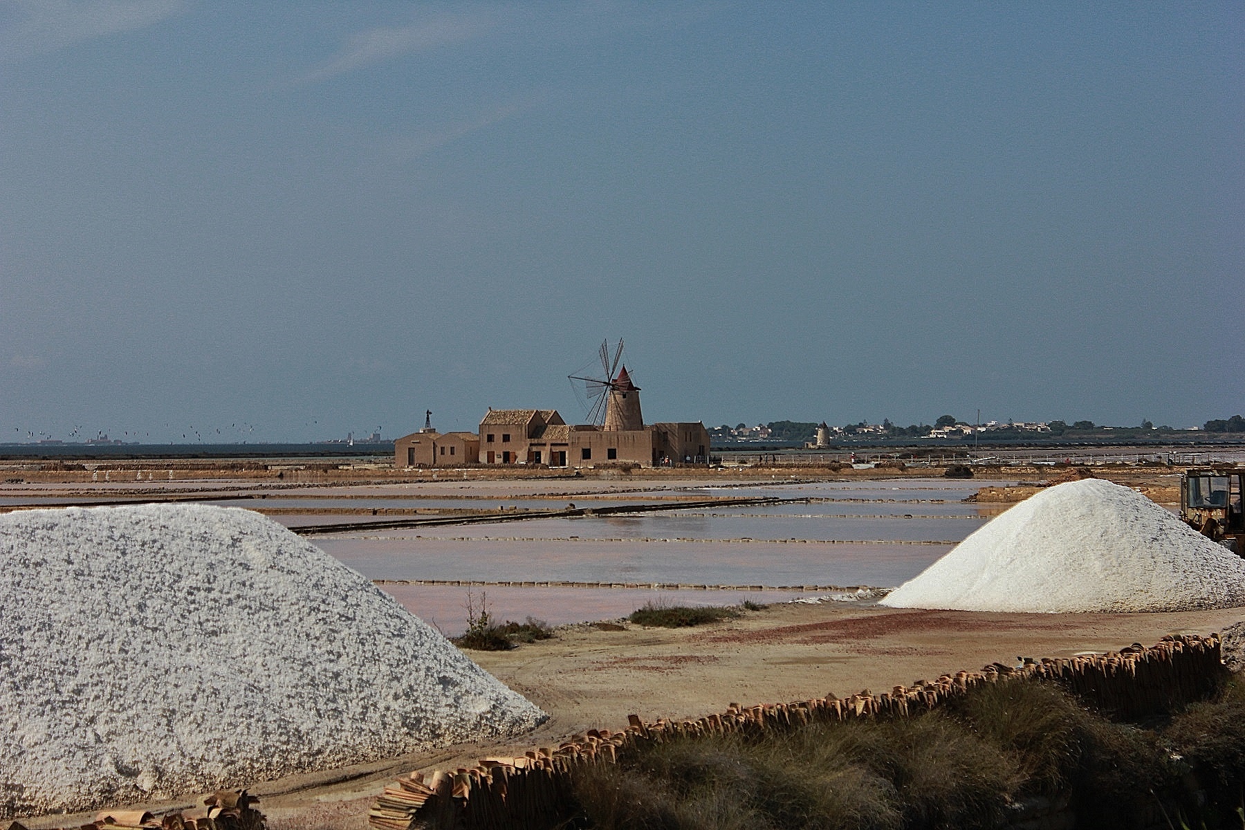 The mill in the salt of the Lagoon of Marsala
