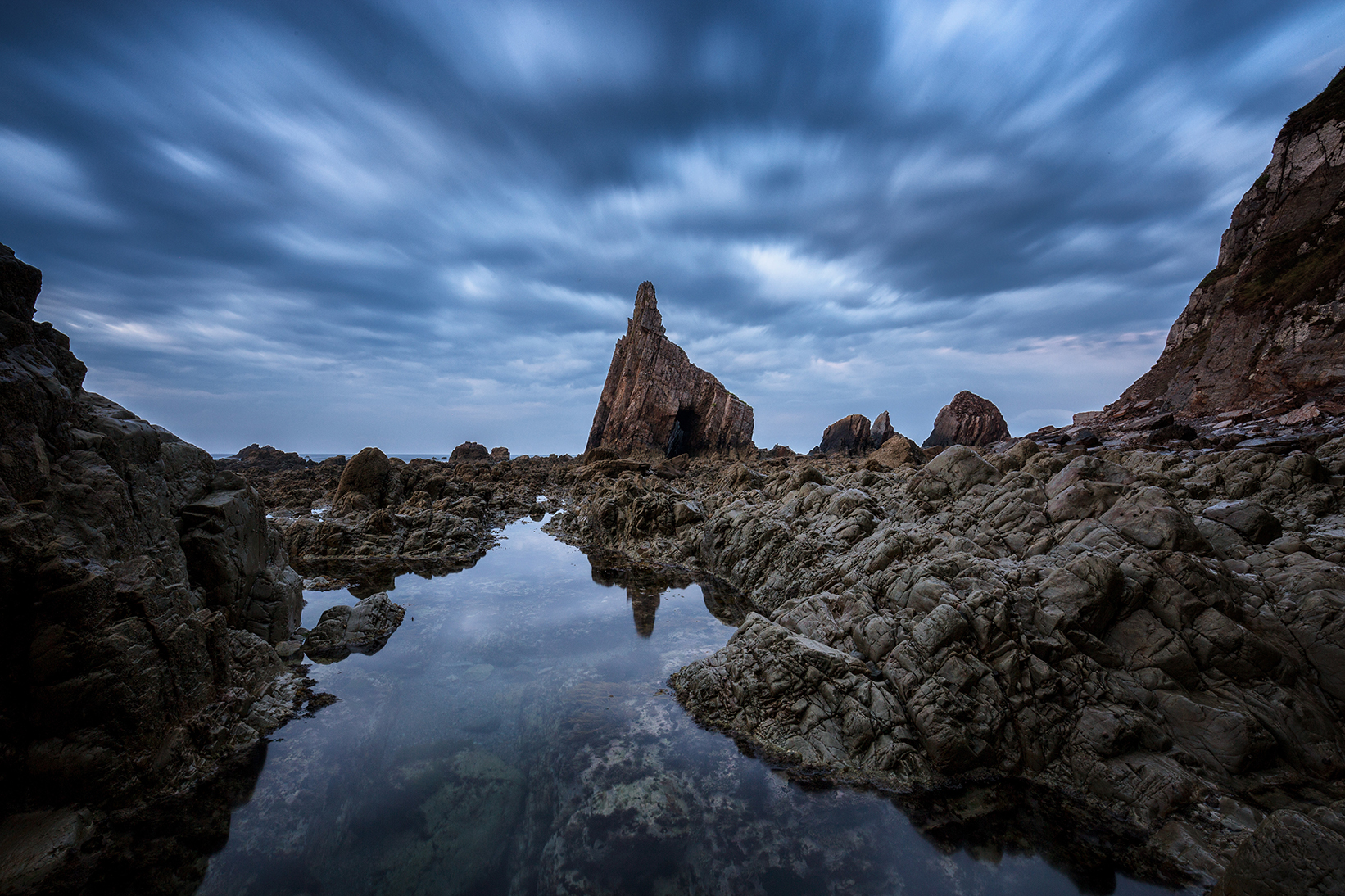 Blue hour in Playa Campiecho