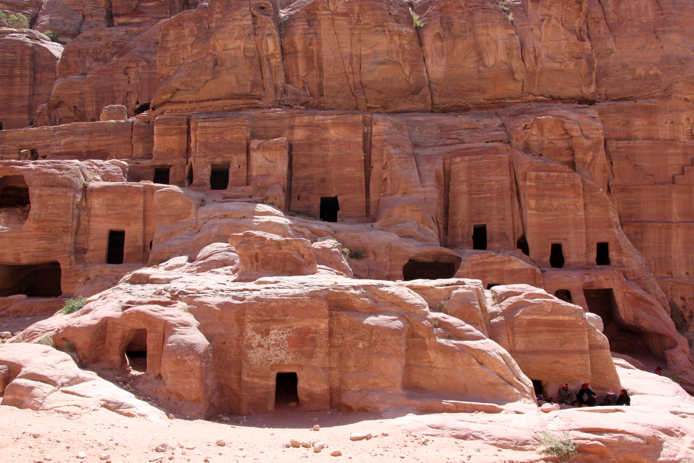 tombs carved into the soft rock in Petra