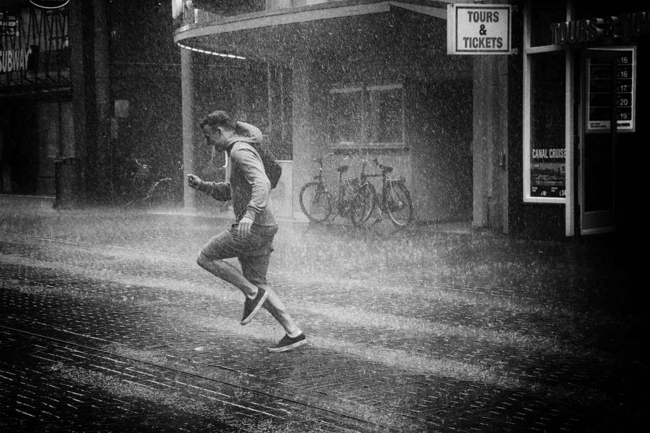 Running in the rain
