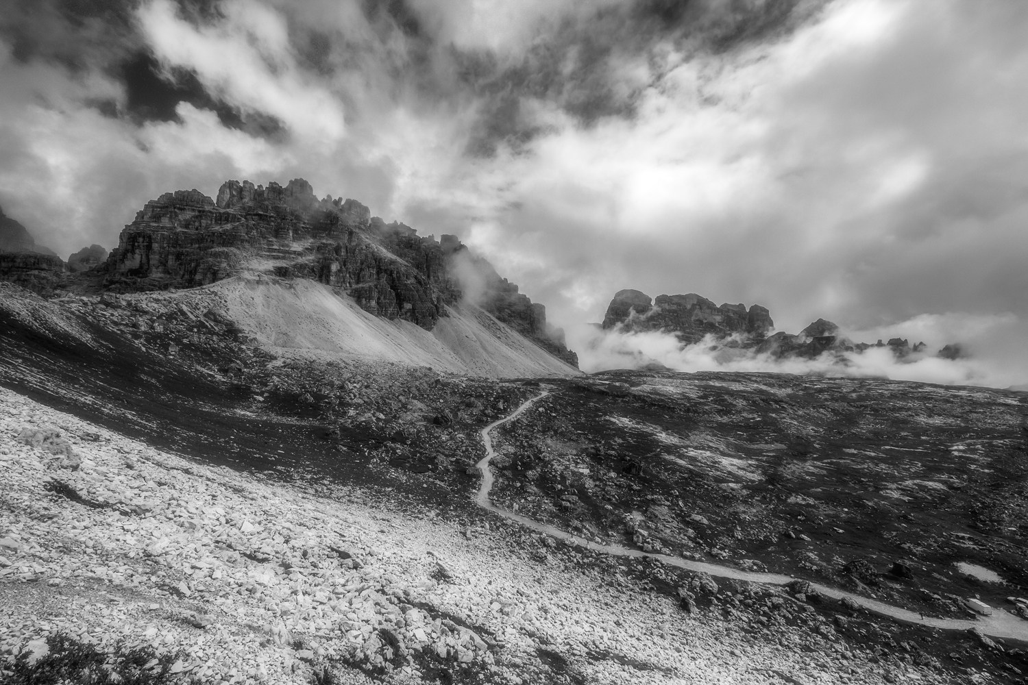 the darkness of the mountain