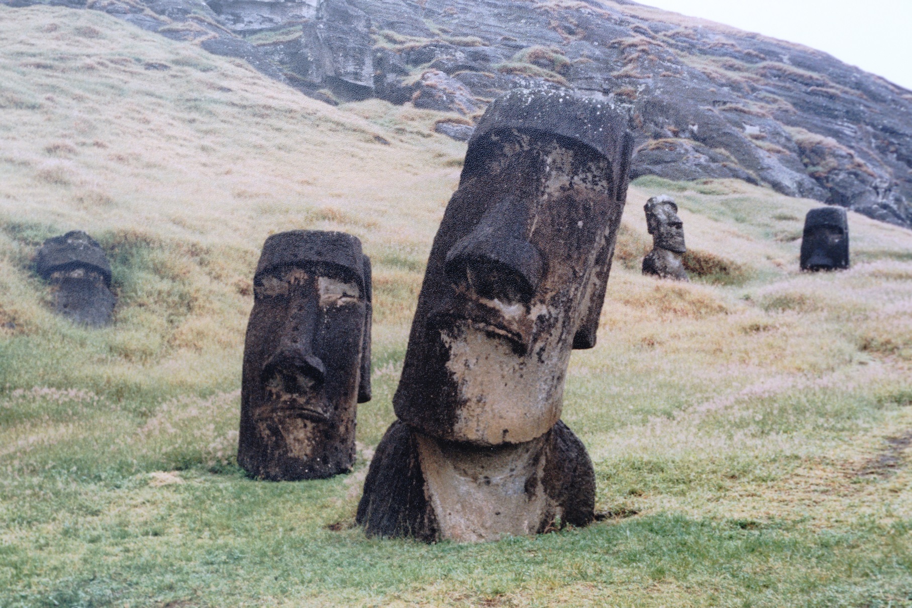 Moai on the edge of the volcano