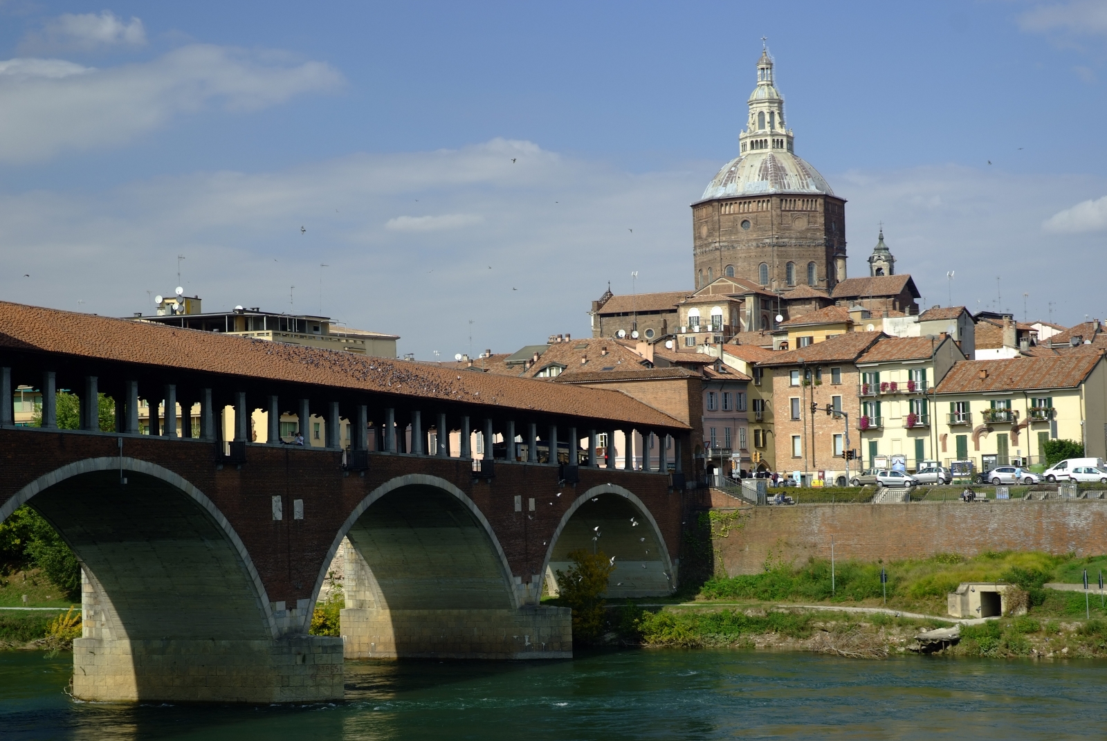 Pavia - Ponte Coperto e Duomo