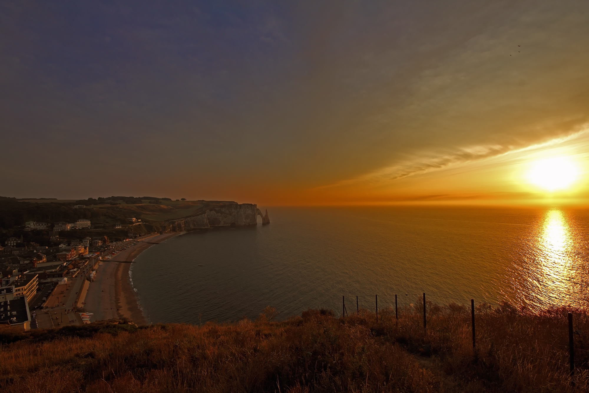 Etretat light sunse