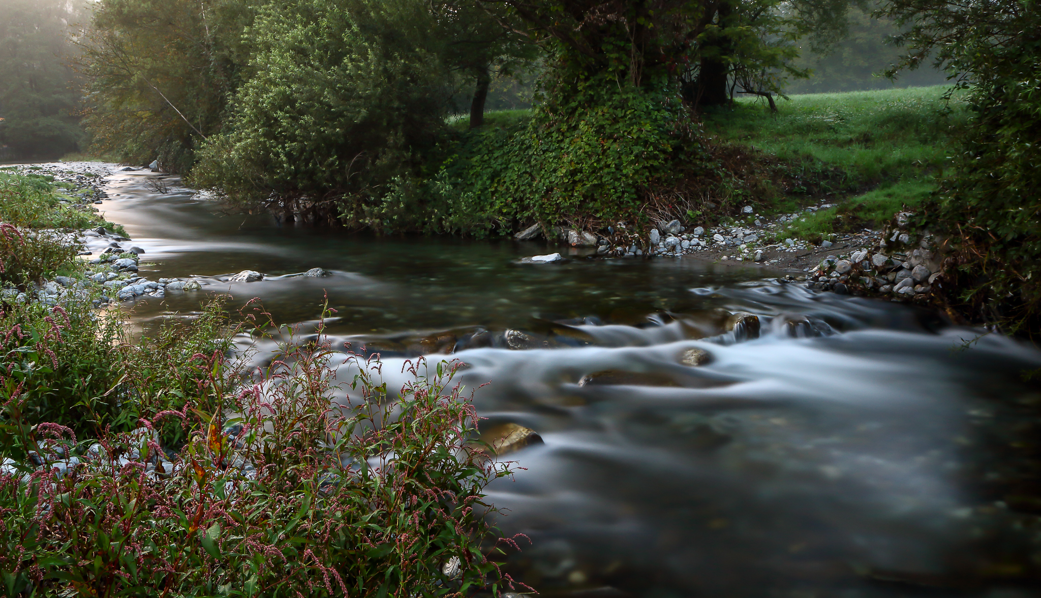 Sunrise on the river Lambro