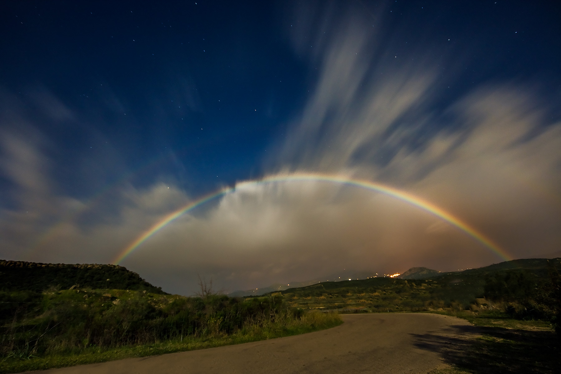 Rainbow night in Sardinia