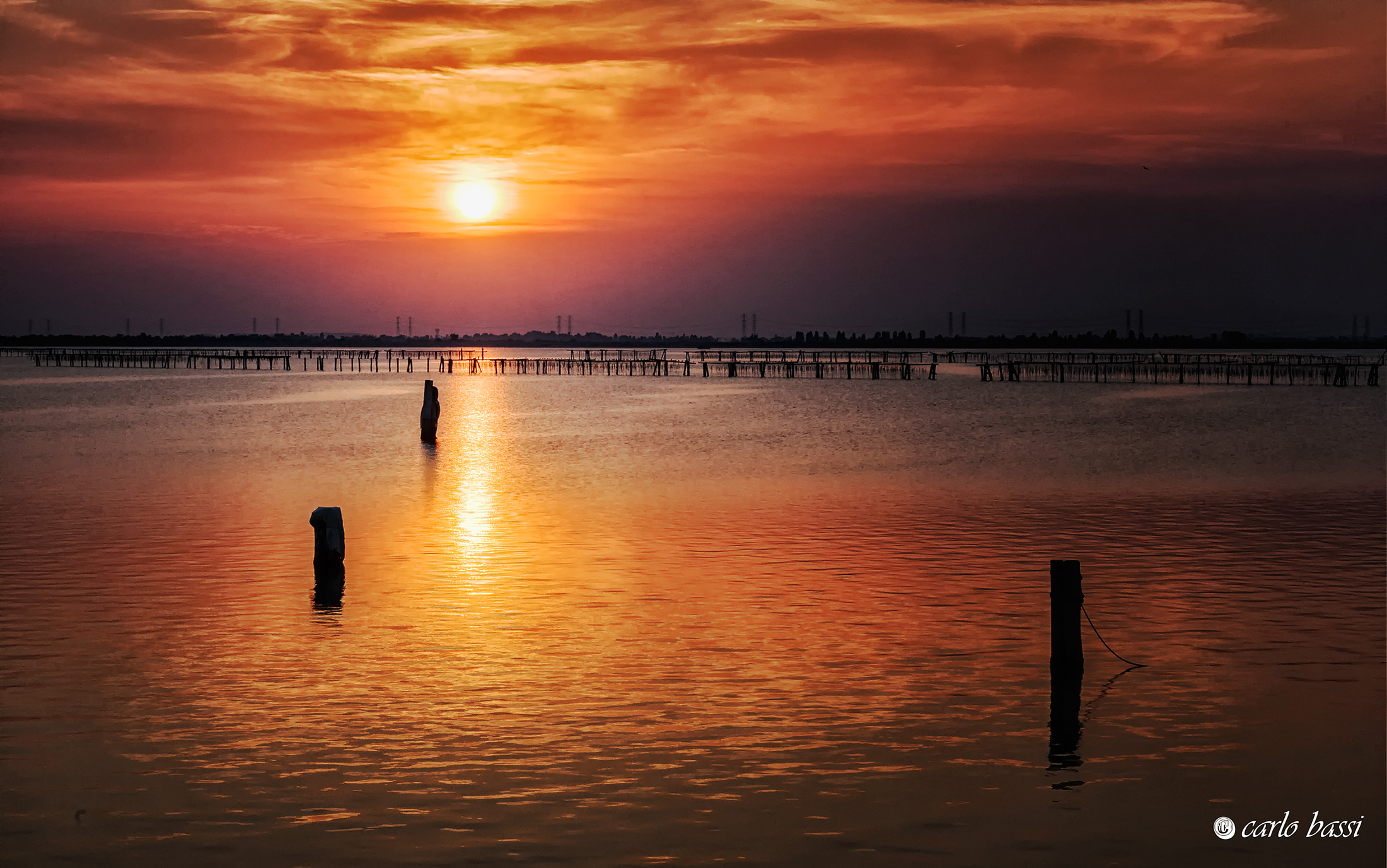 Sunset at the bag of Scardovari