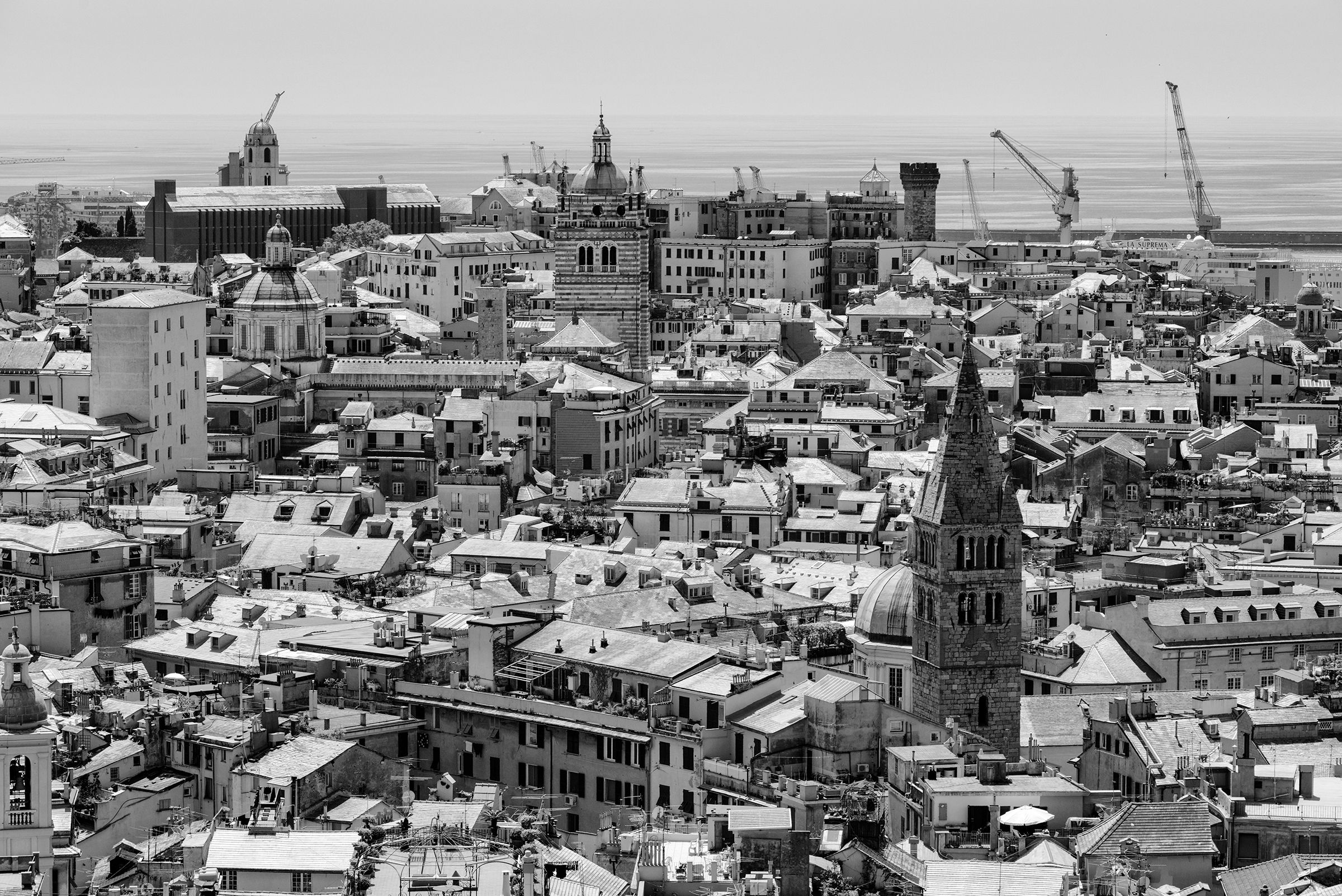 Genoa from castle esplanade in BN