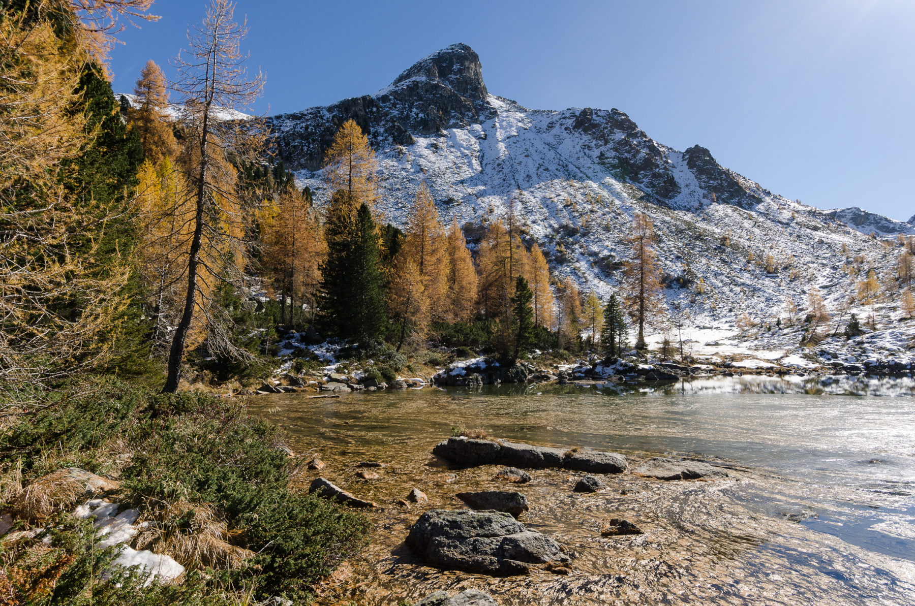 Lago Cengello, tra autunno e inverno