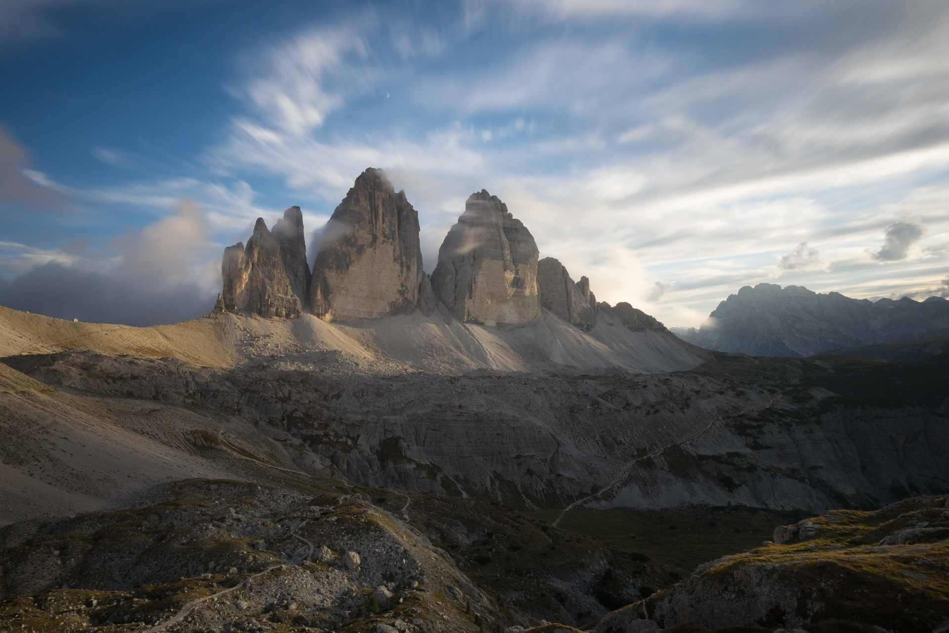 Tre cime prima del tramonto