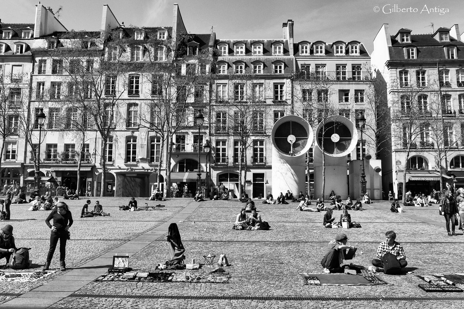 In front of the Pompidou center