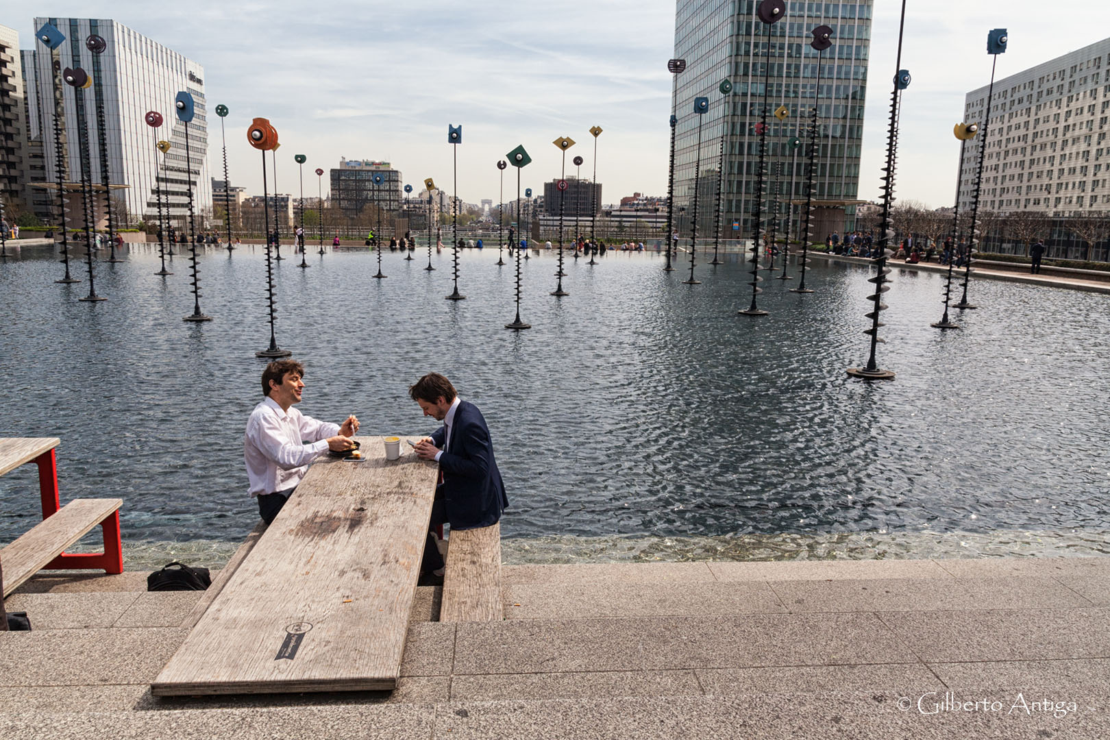 Businessmen having lunch