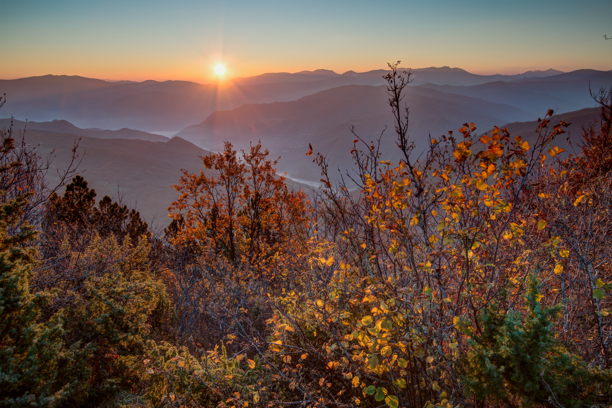 Autumn sunrise from Mount Lesima