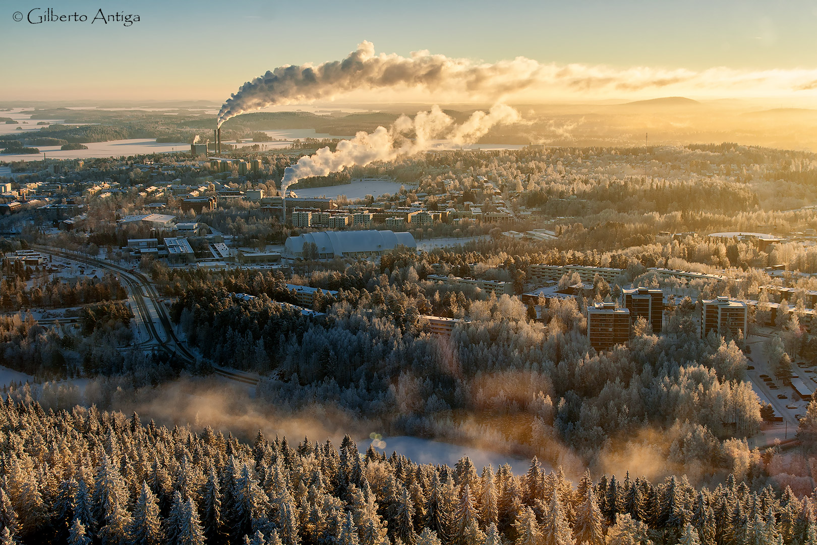 View from the tower of Pujio Kuopio (Finland)