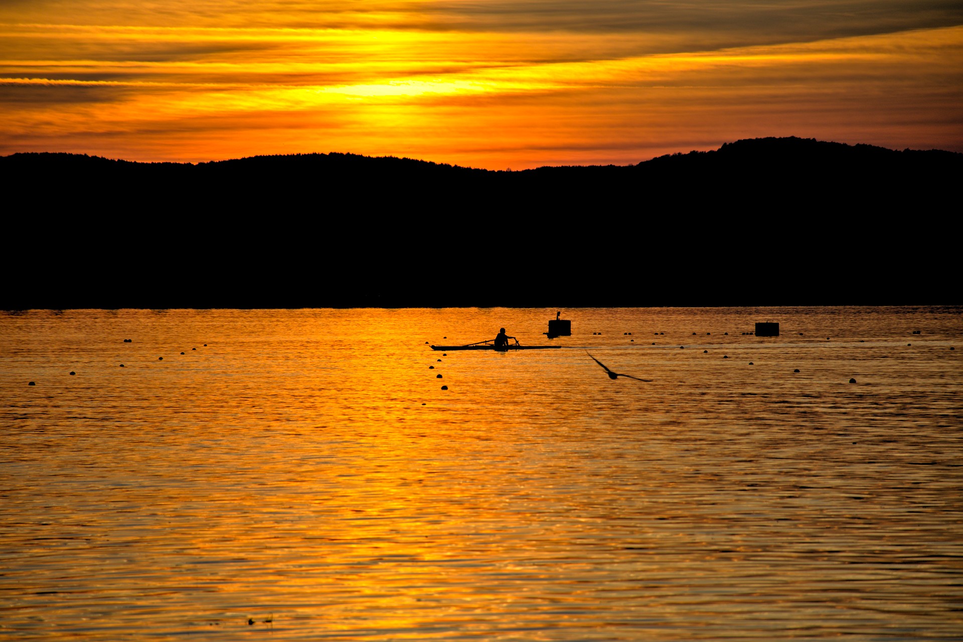 Tramonto sul lago di Varese