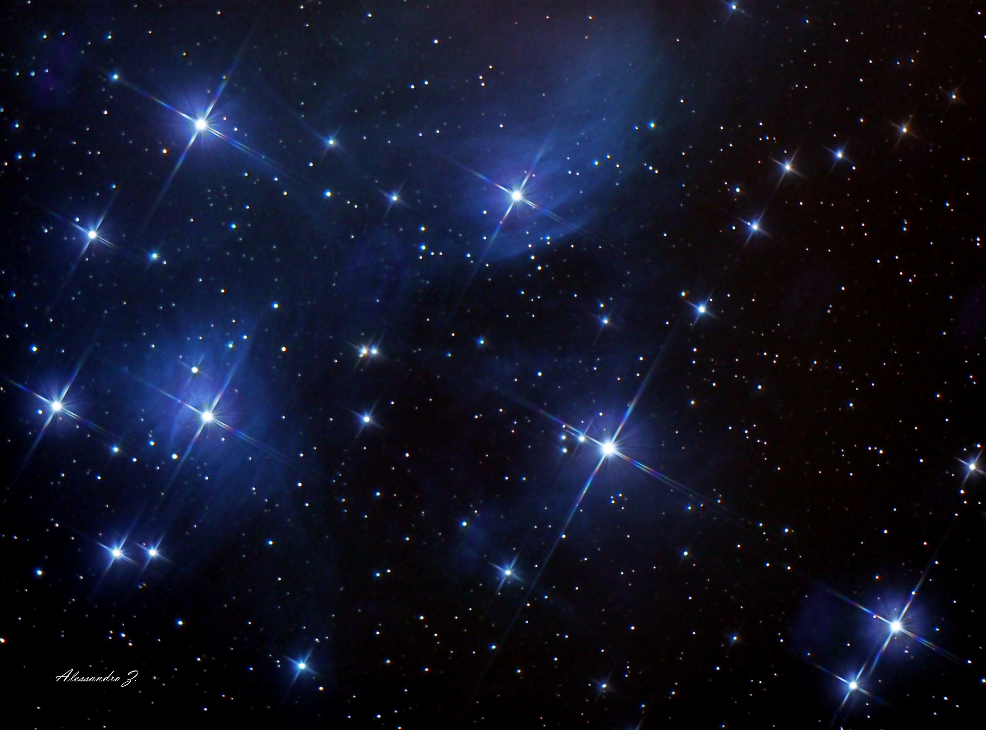 Pleiades open cluster, M45