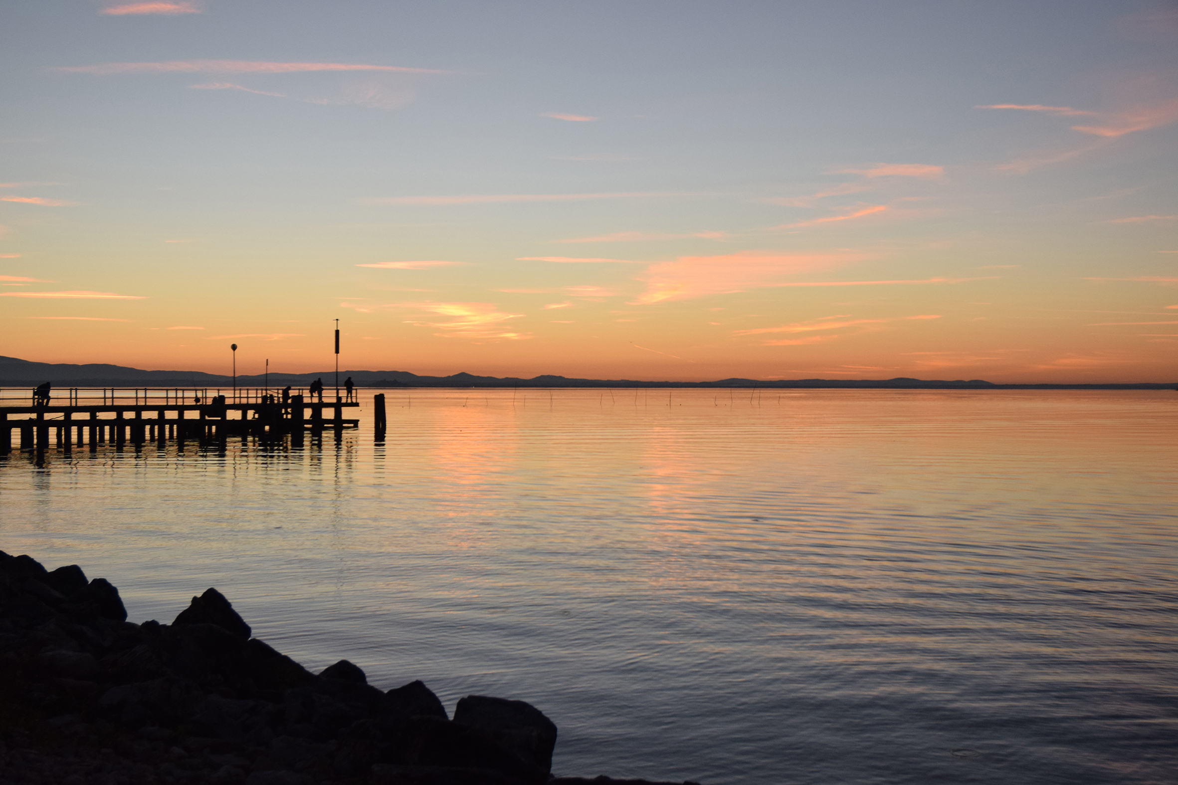 sunset over the lake