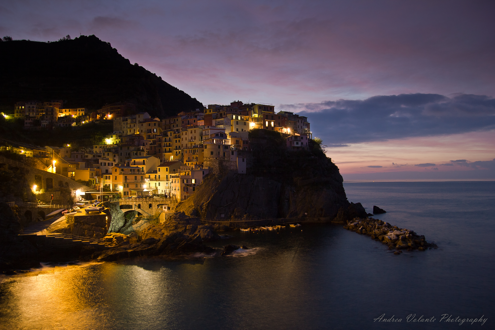 Manarola ..the first light of the new day.