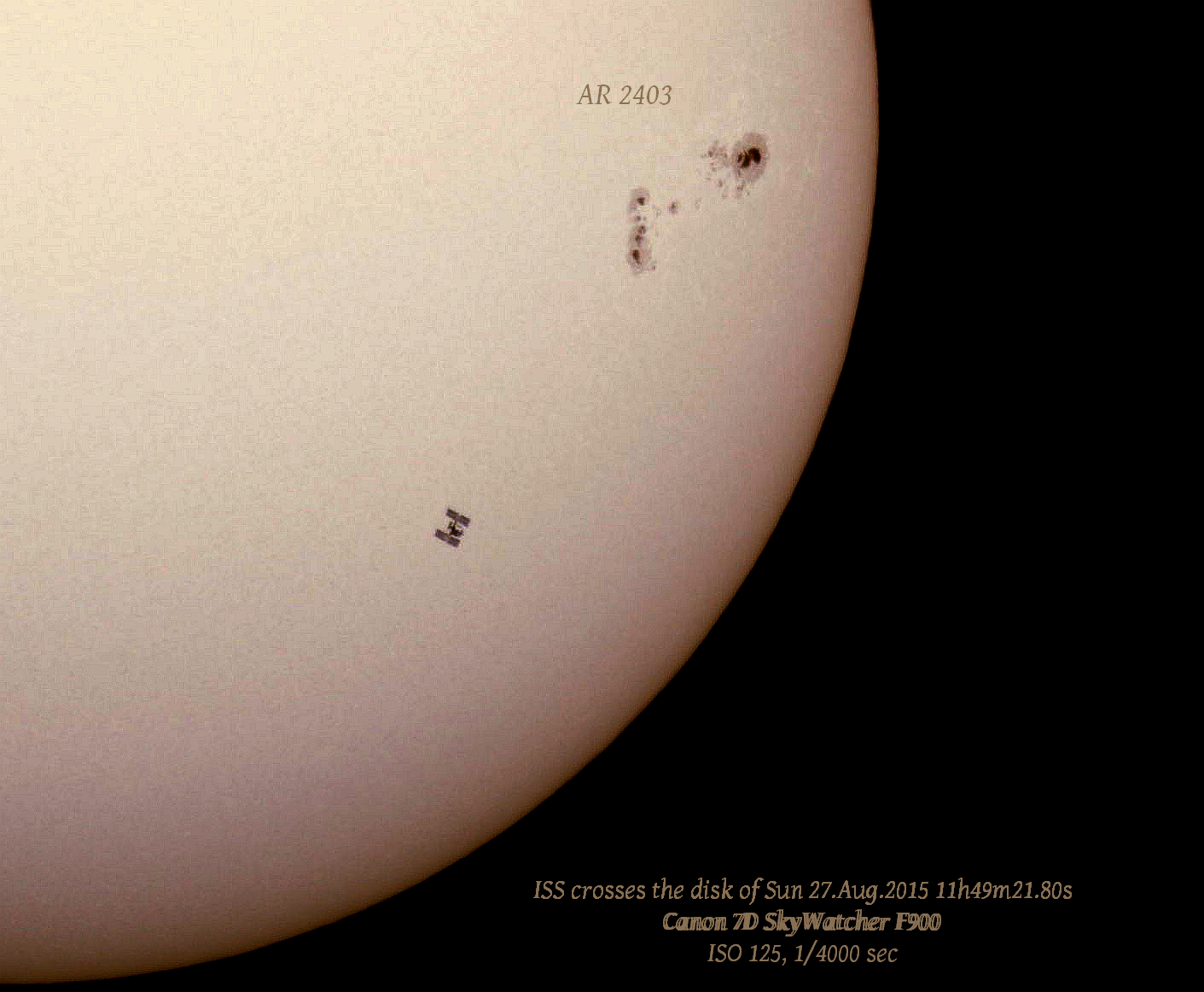 Space Station passage across the Sun