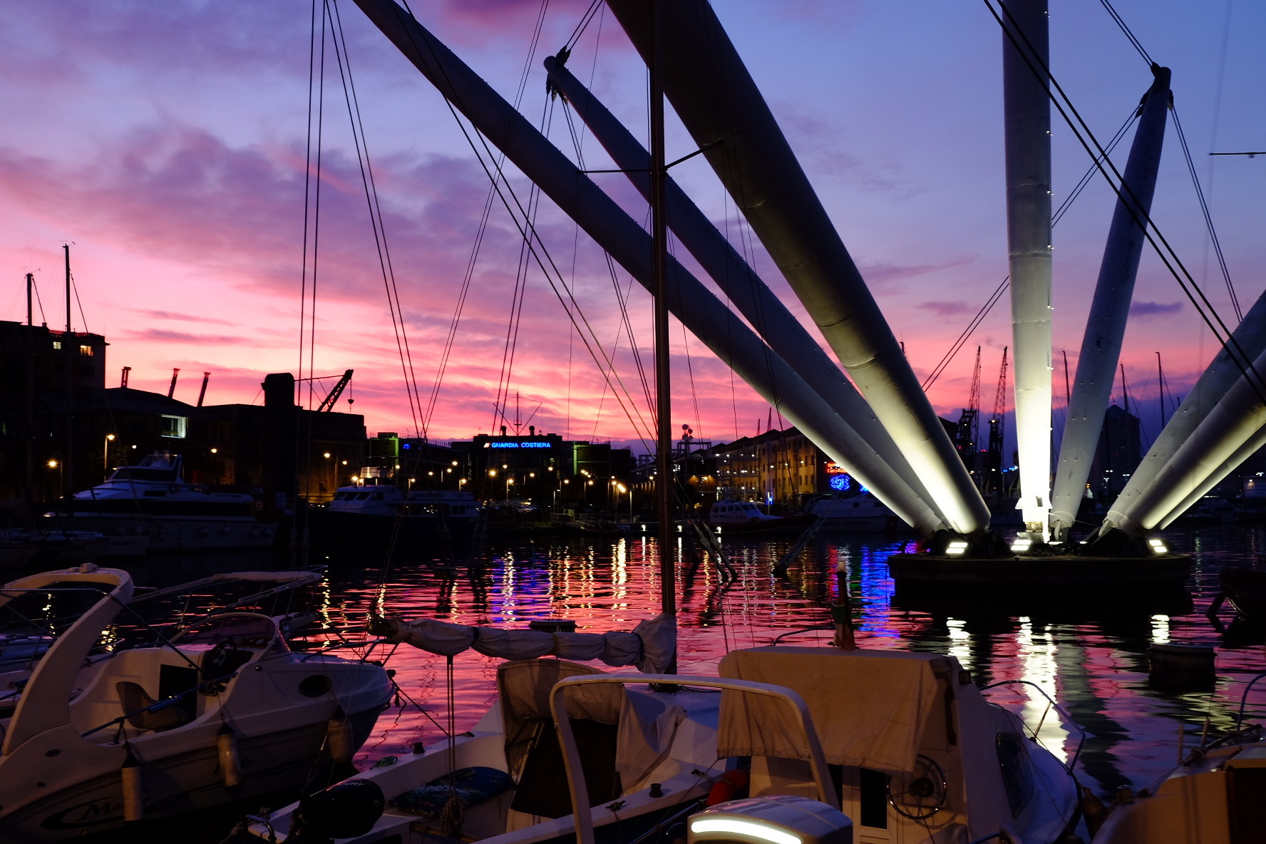 Sunset Genoa Old Port