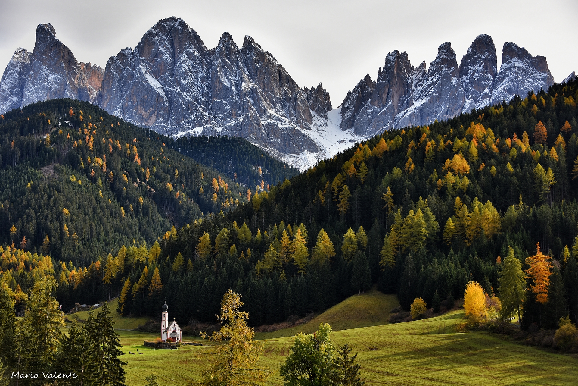 San Giovanni in Ranui - Sentres e le Odle sullo sfondo