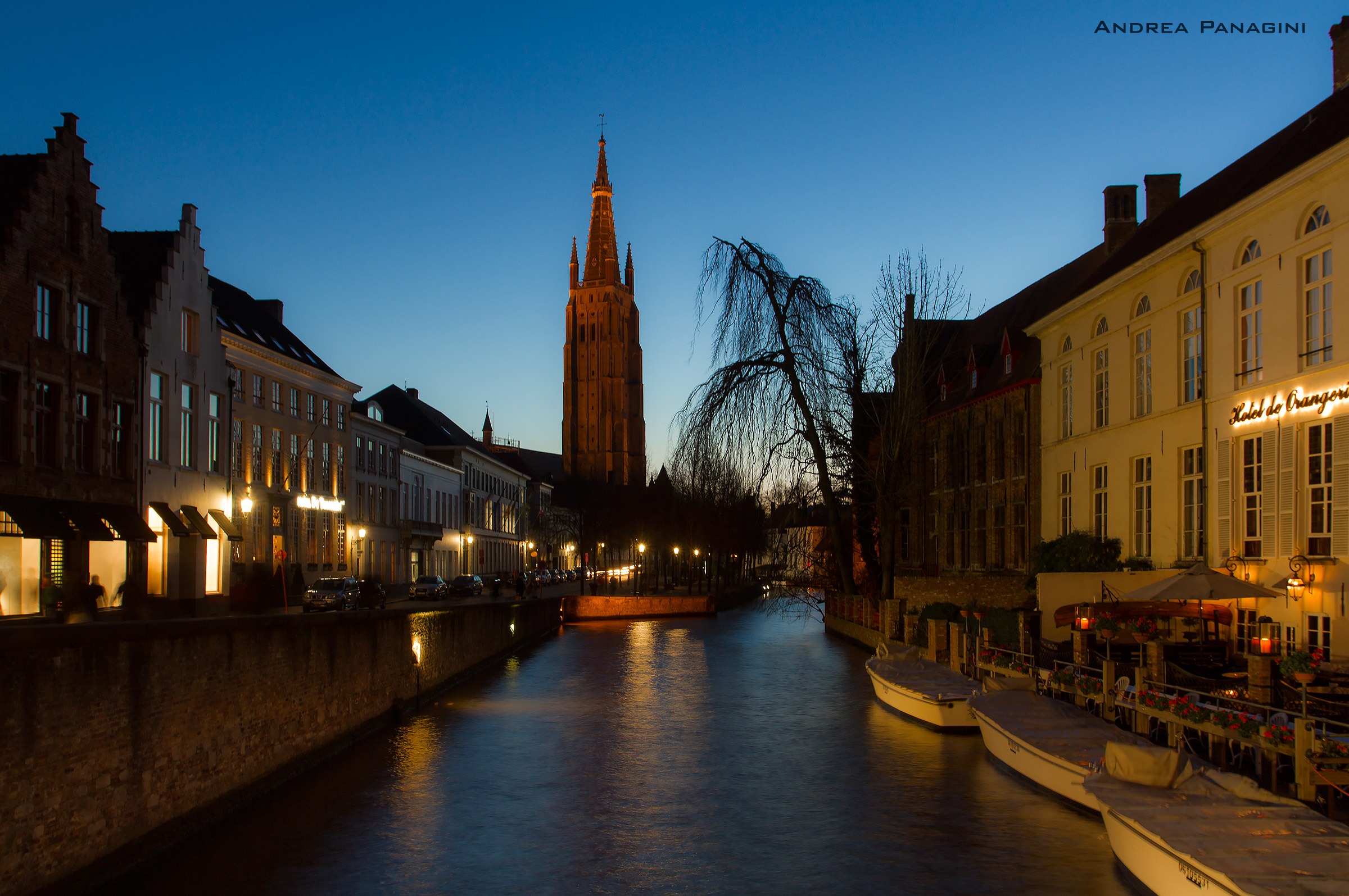Now blue canals of Bruges