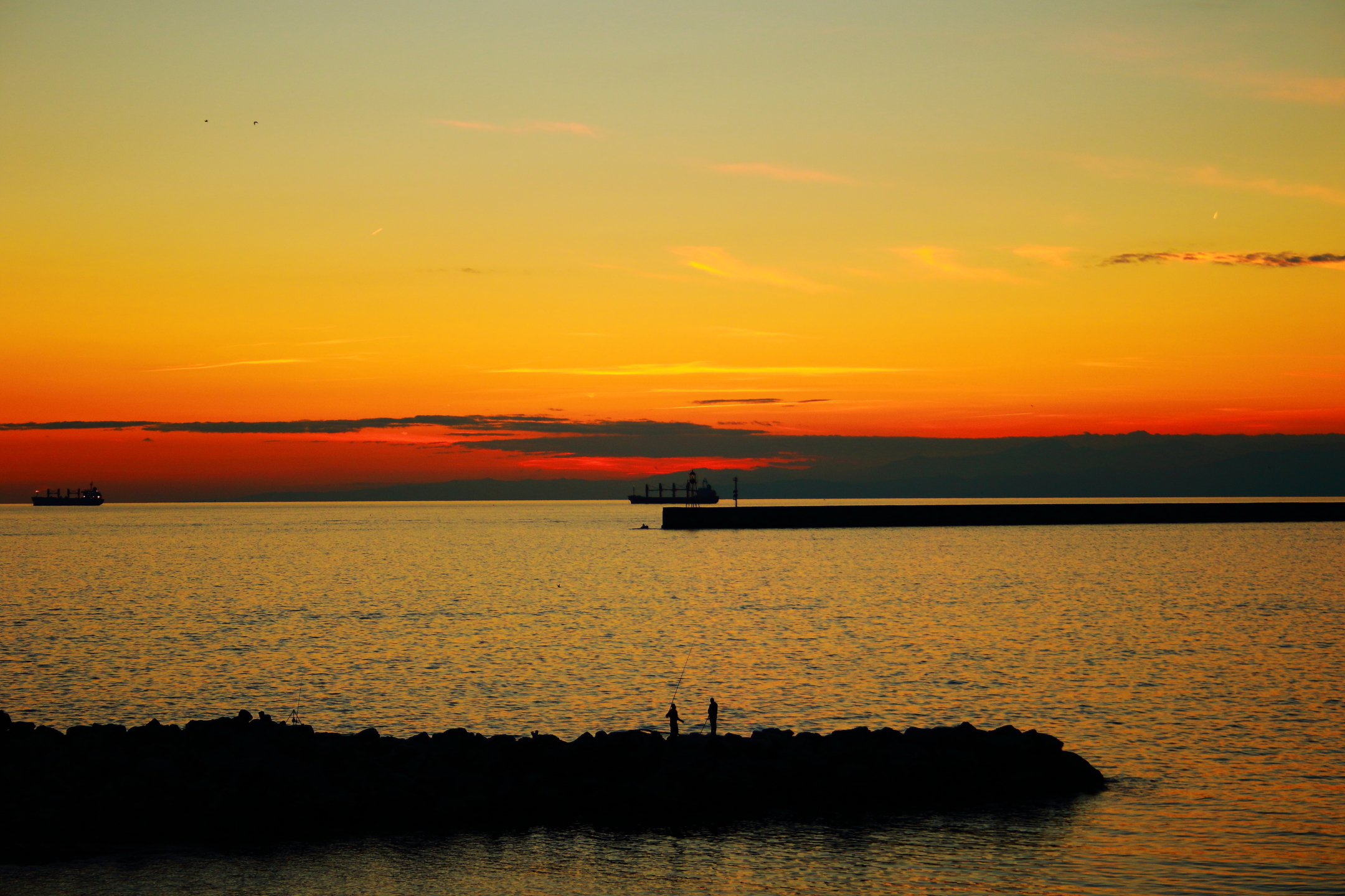 Sunset on the western Ligurian