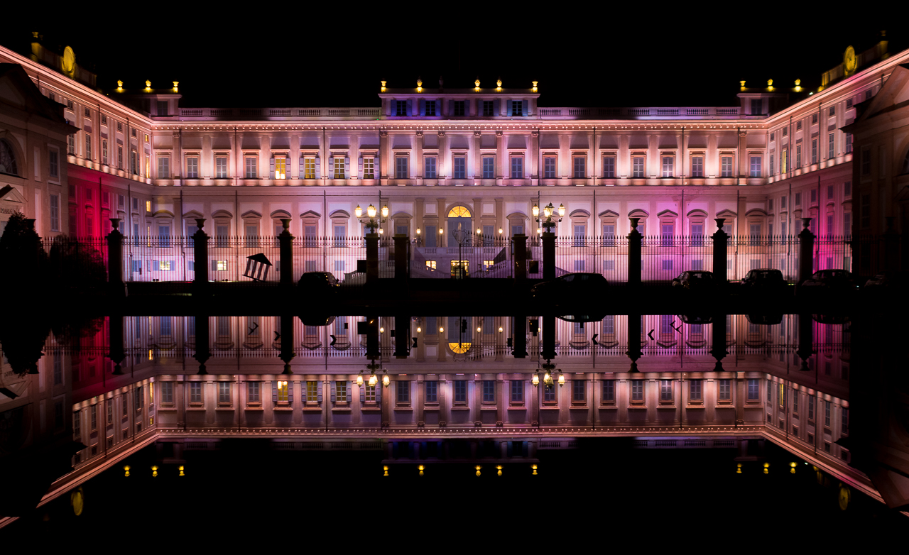 Reflections in the fountain of the Villa Reale in Monza