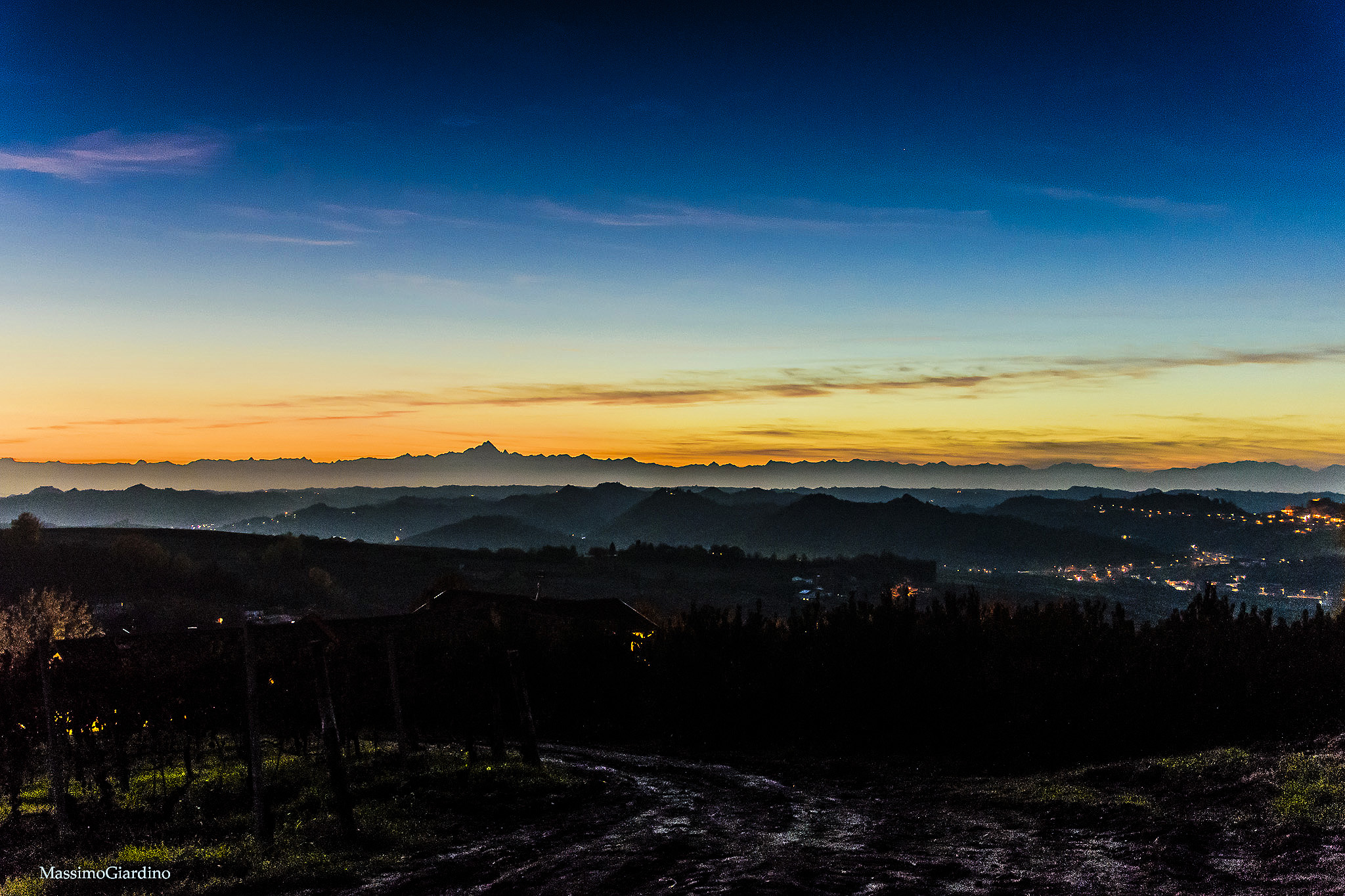 tramonto sulle valli