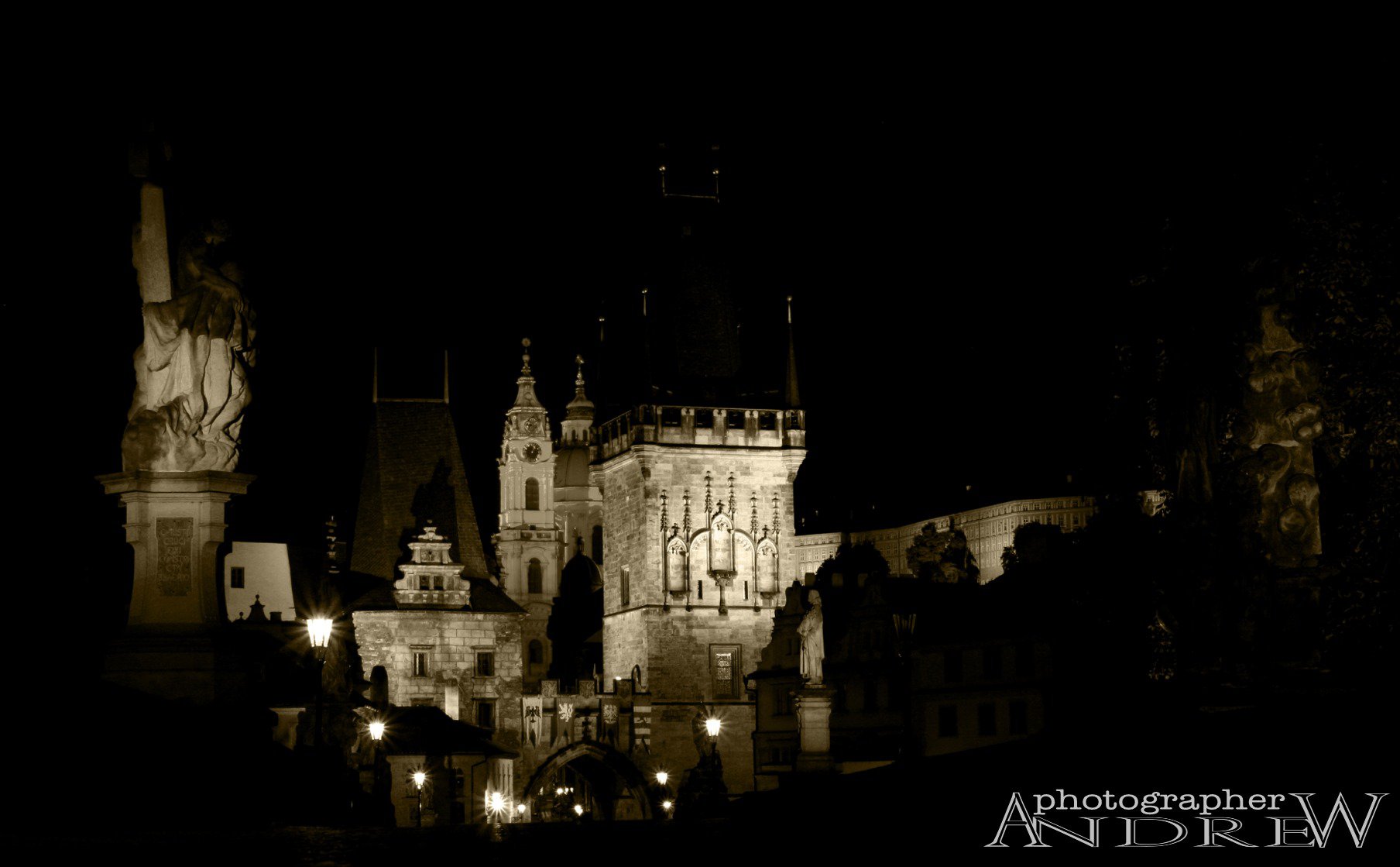 Prague - charles bridge night
