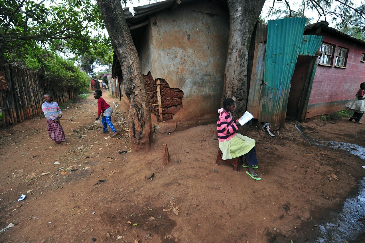 Kibera - study in the street