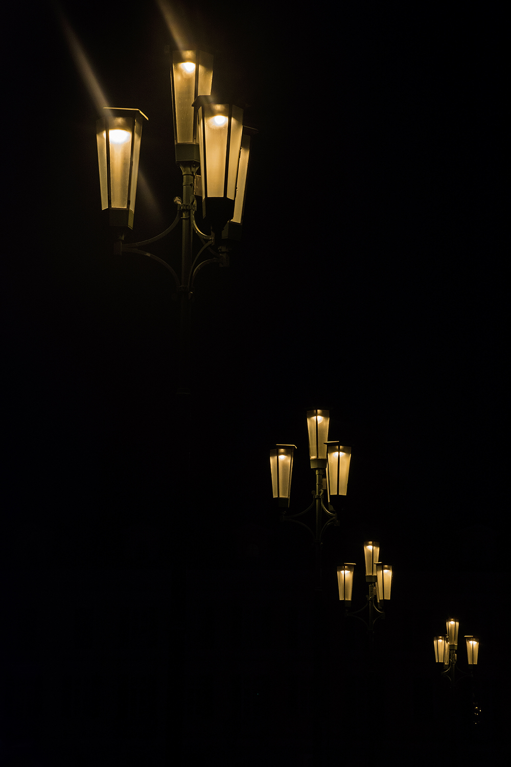 Streetlights suspended