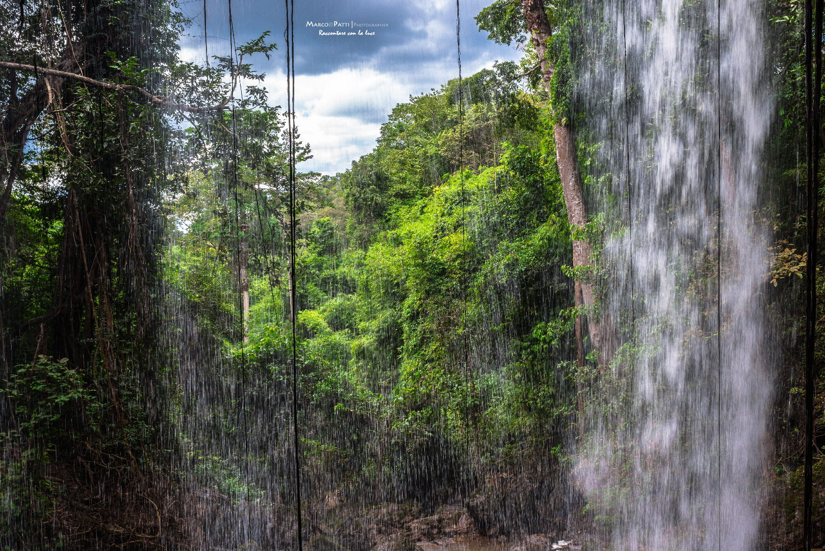 Inside the waterfall